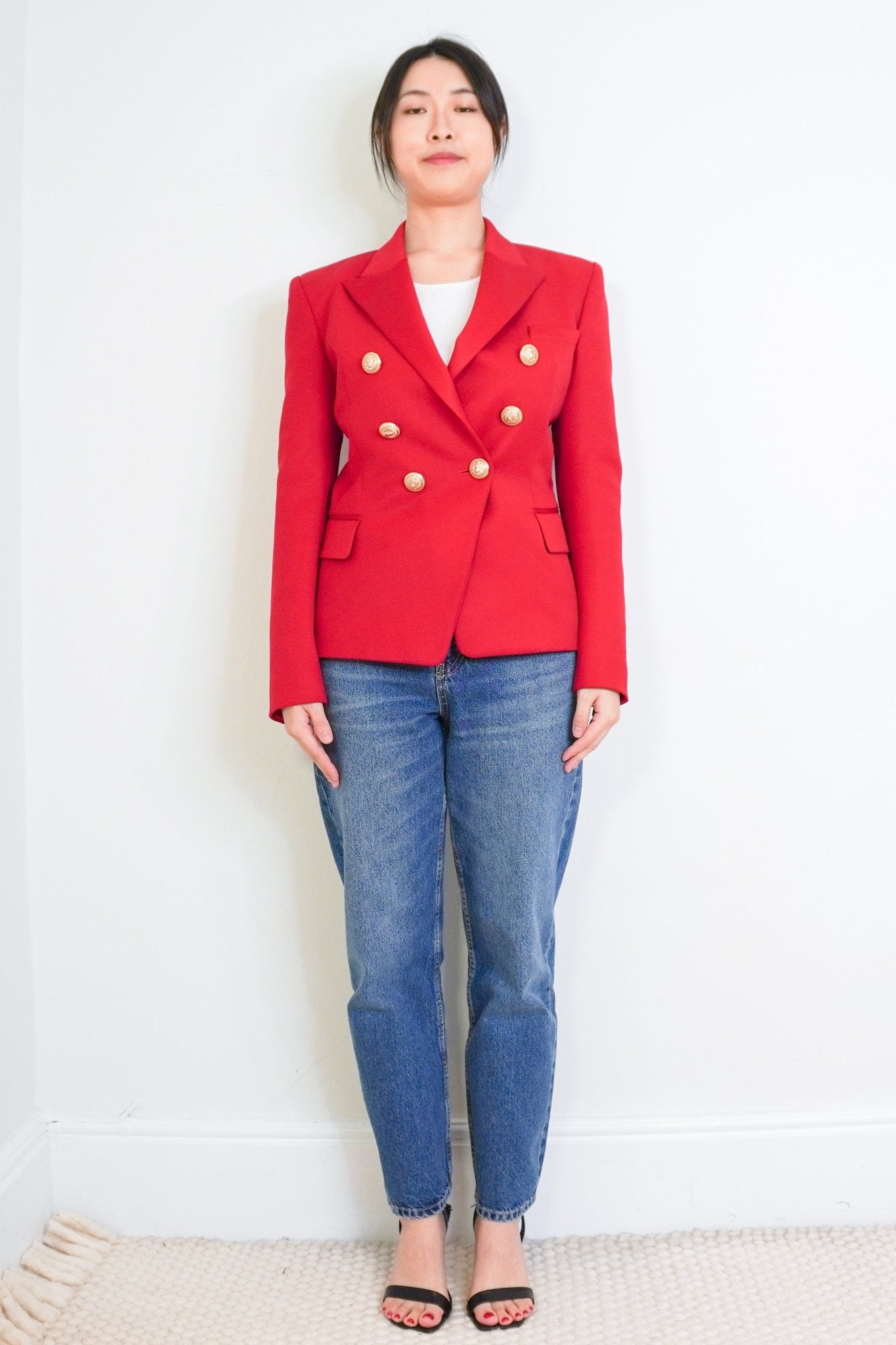 Balmain Red Double Breasted Wool Blazer RRP £1700 | Authentic Preloved - Reloved Again