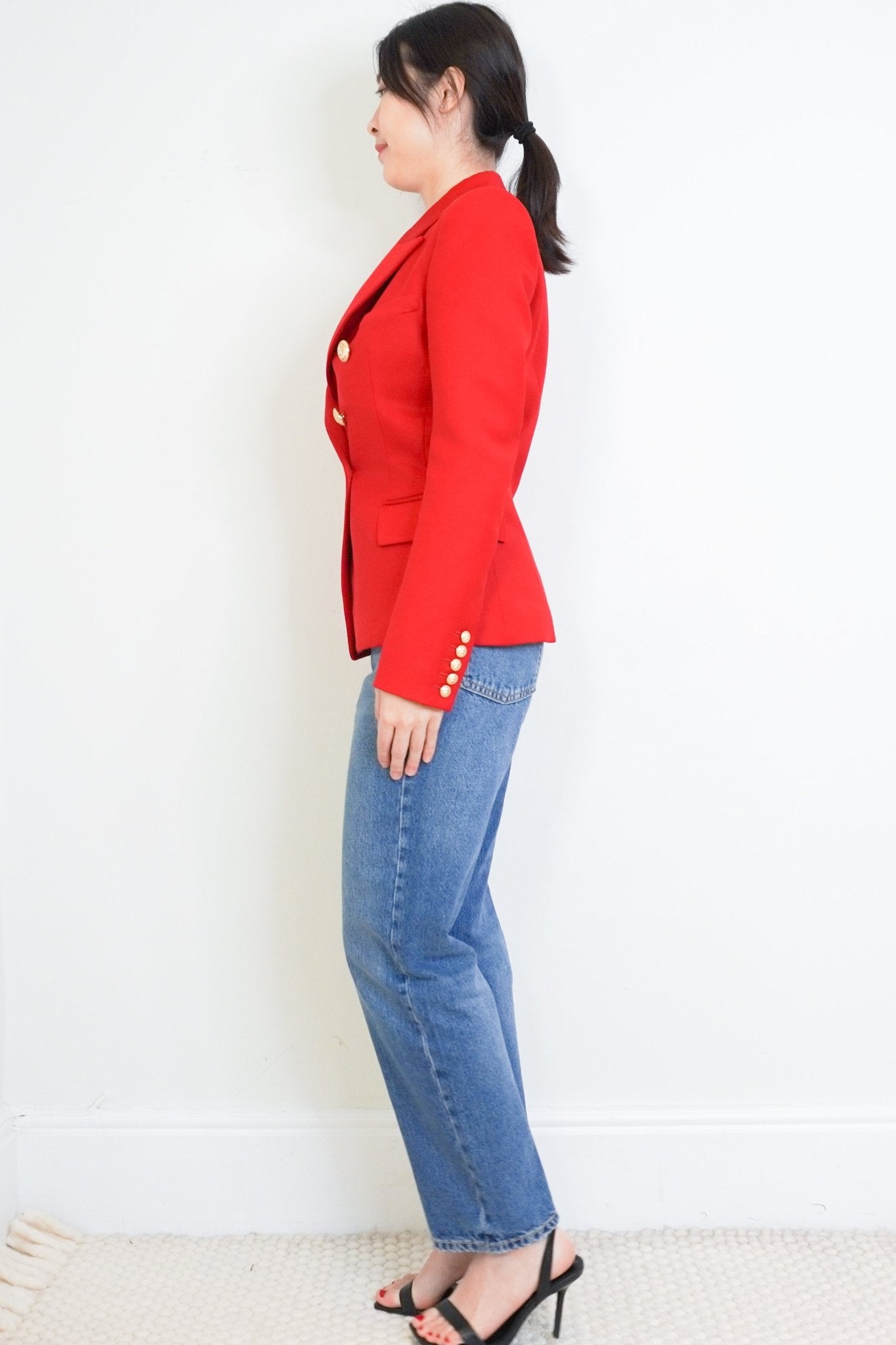 Balmain Red Double Breasted Wool Blazer RRP £1700 | Authentic Preloved - Reloved Again