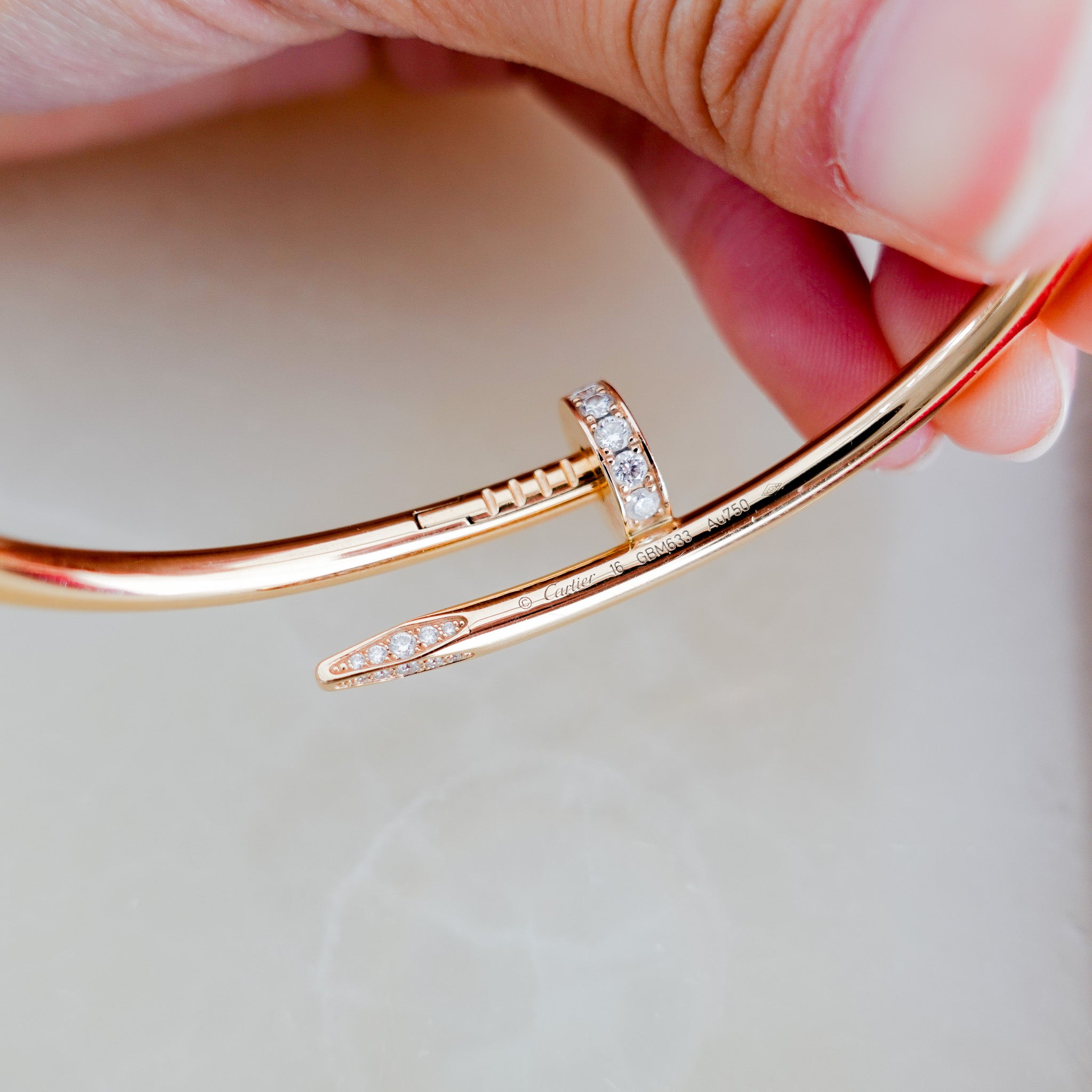 Cartier Juste Un Clou Rose Gold Diamond Bracelet RRP £12800 | Authentic Preloved - Reloved Again