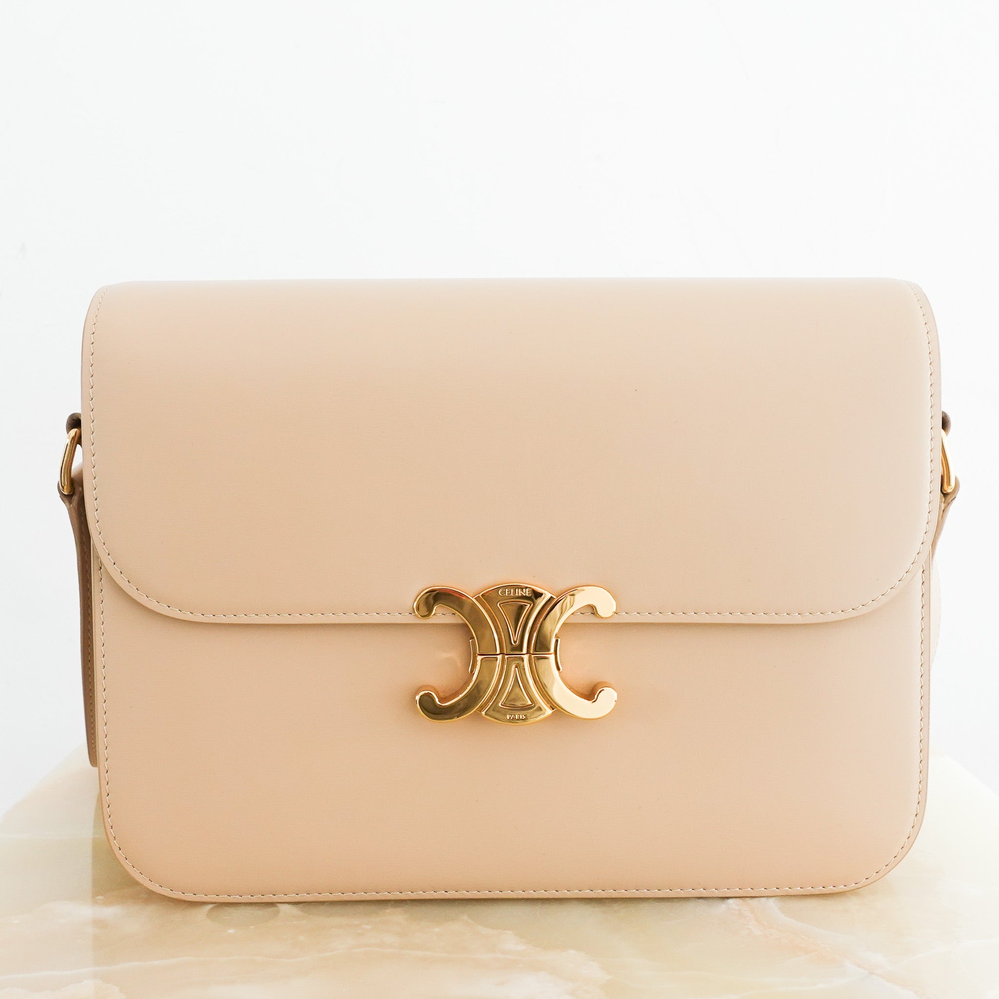 Celine Medium Triomphe Bag in Oat Beige £3000 | Authentic Preloved - Reloved Again