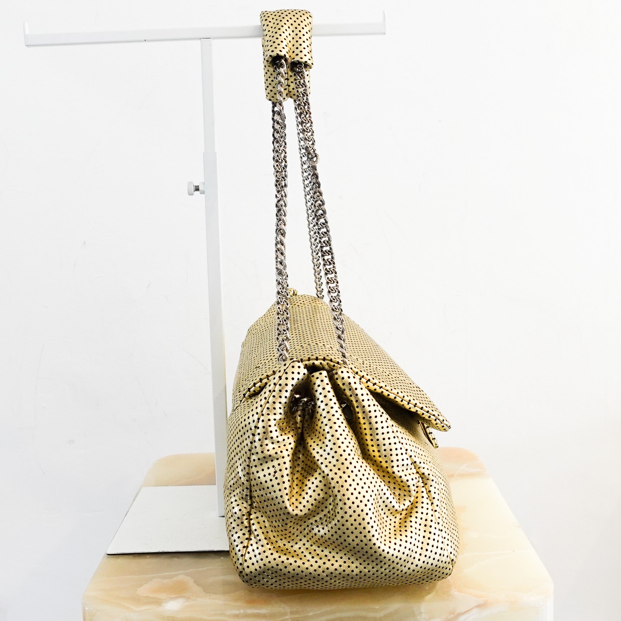 chanel-2-55-gold-accordian-bag-side-picture-chelsea-london