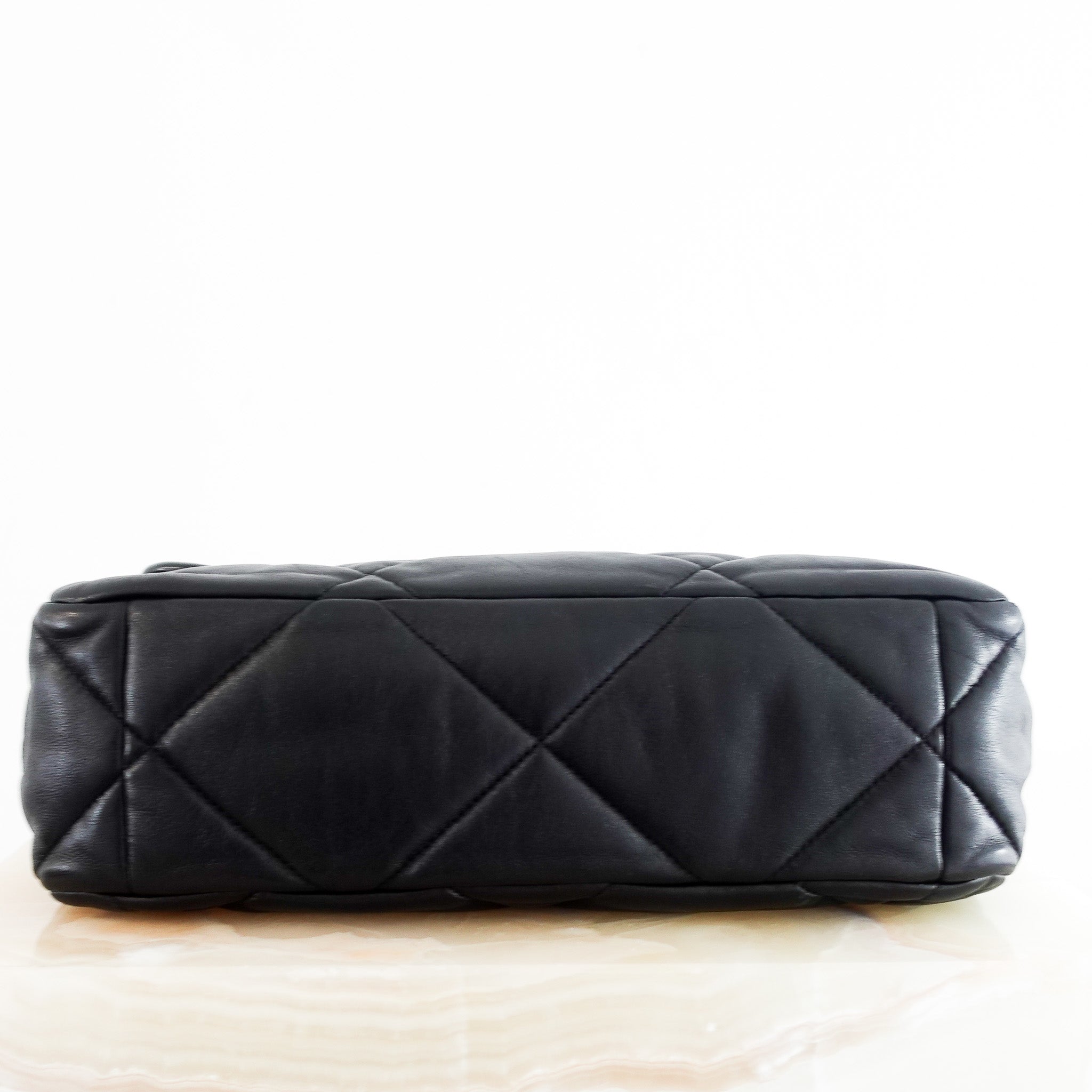 chanel-black-lambskin-maxi-19-large-single-flap-bag-bottom-picture-chelsea-london