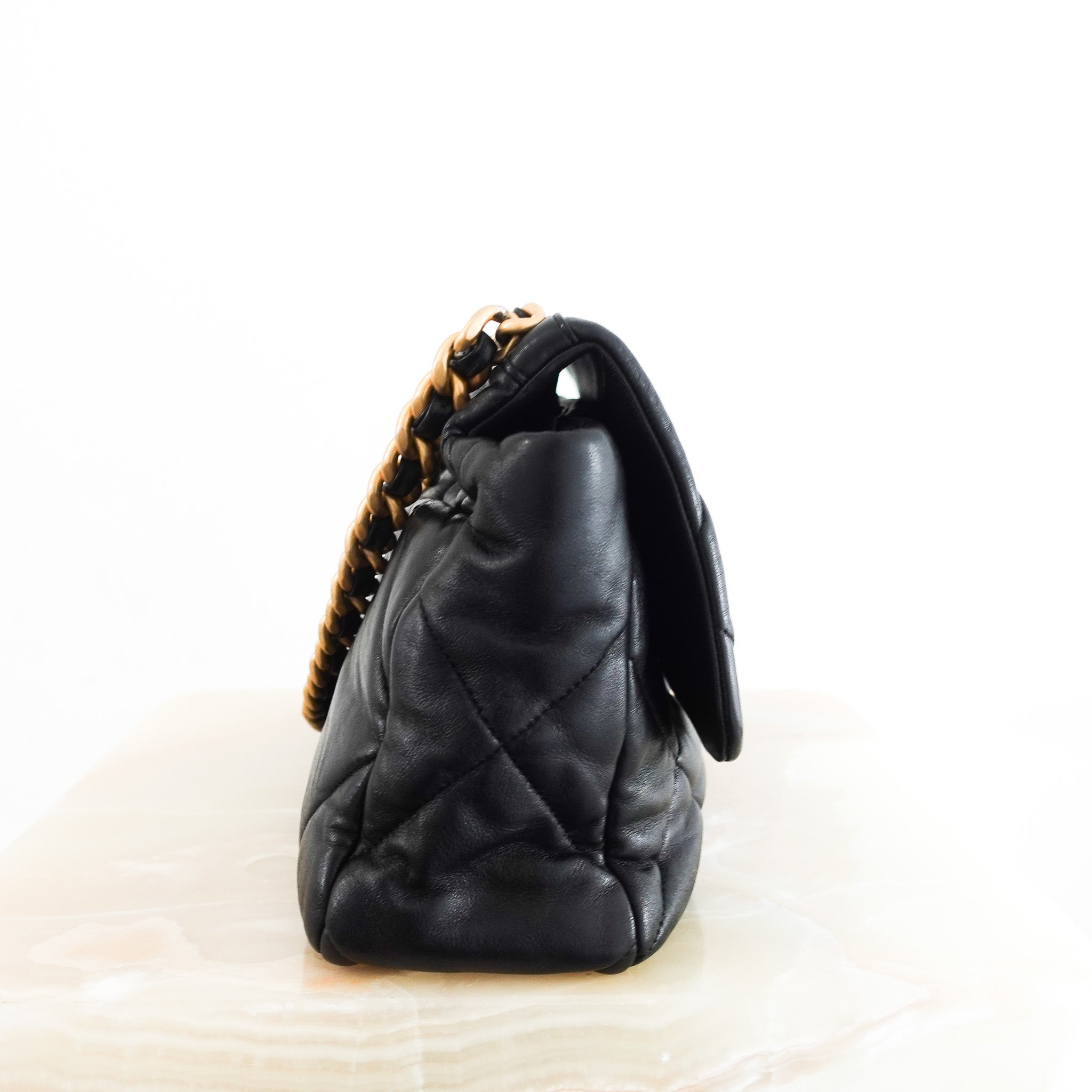 chanel-black-lambskin-maxi-19-large-single-flap-bag-side-picture-chelsea-london