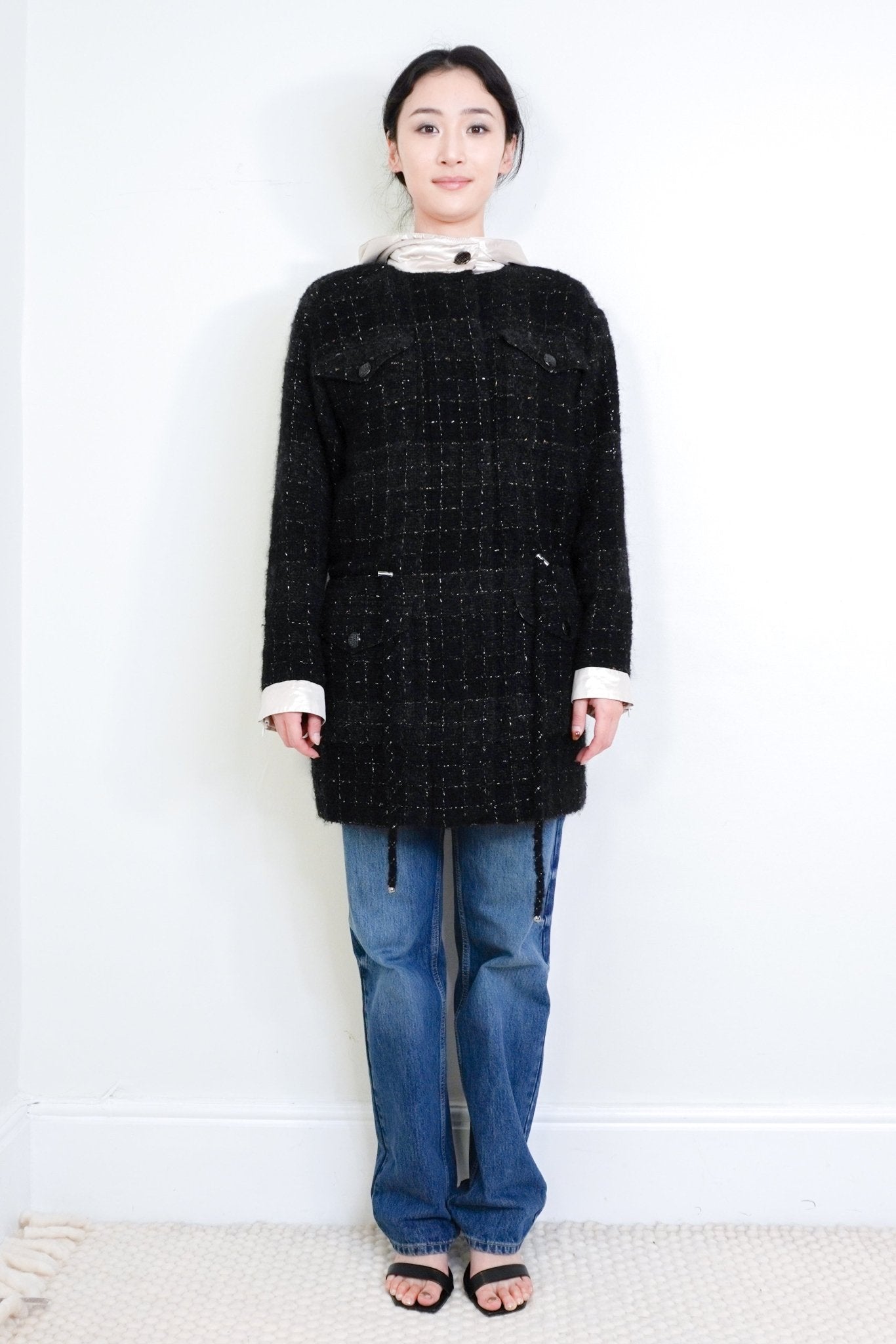 Chanel 2022 black wool tweed jacket with a hood RRP £5480 | Authentic Preloved - Reloved Again