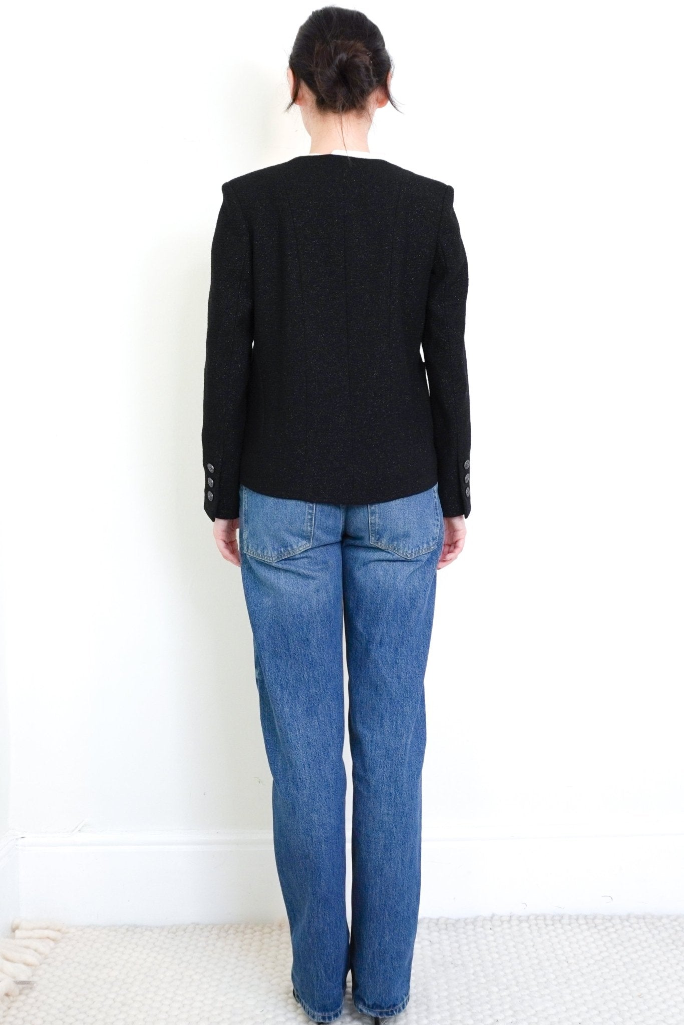 Chanel Black Wool Glitter Jacket RRP £5560 | Authentic Preloved - Reloved Again