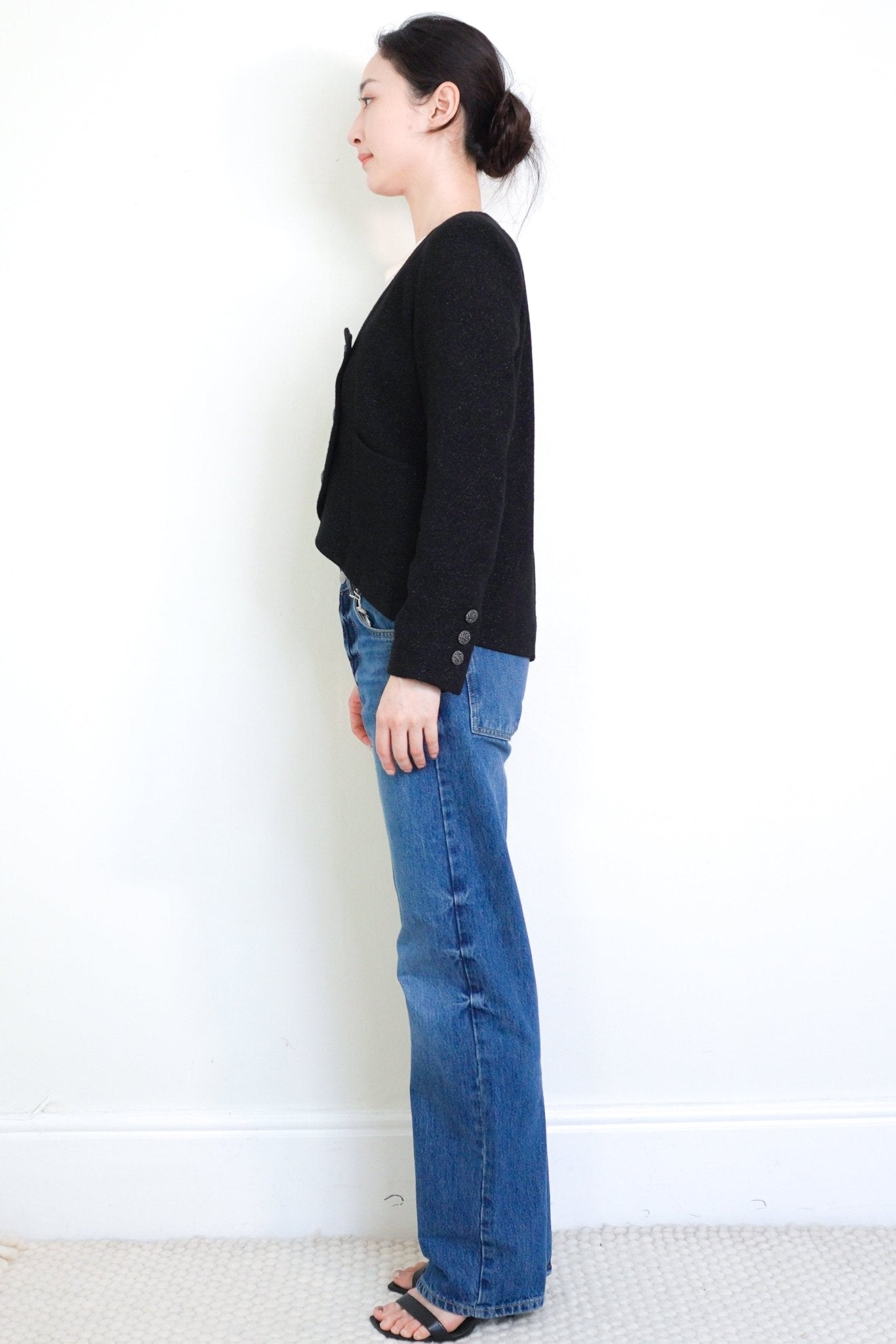 Chanel Black Wool Glitter Jacket RRP £5560 | Authentic Preloved - Reloved Again