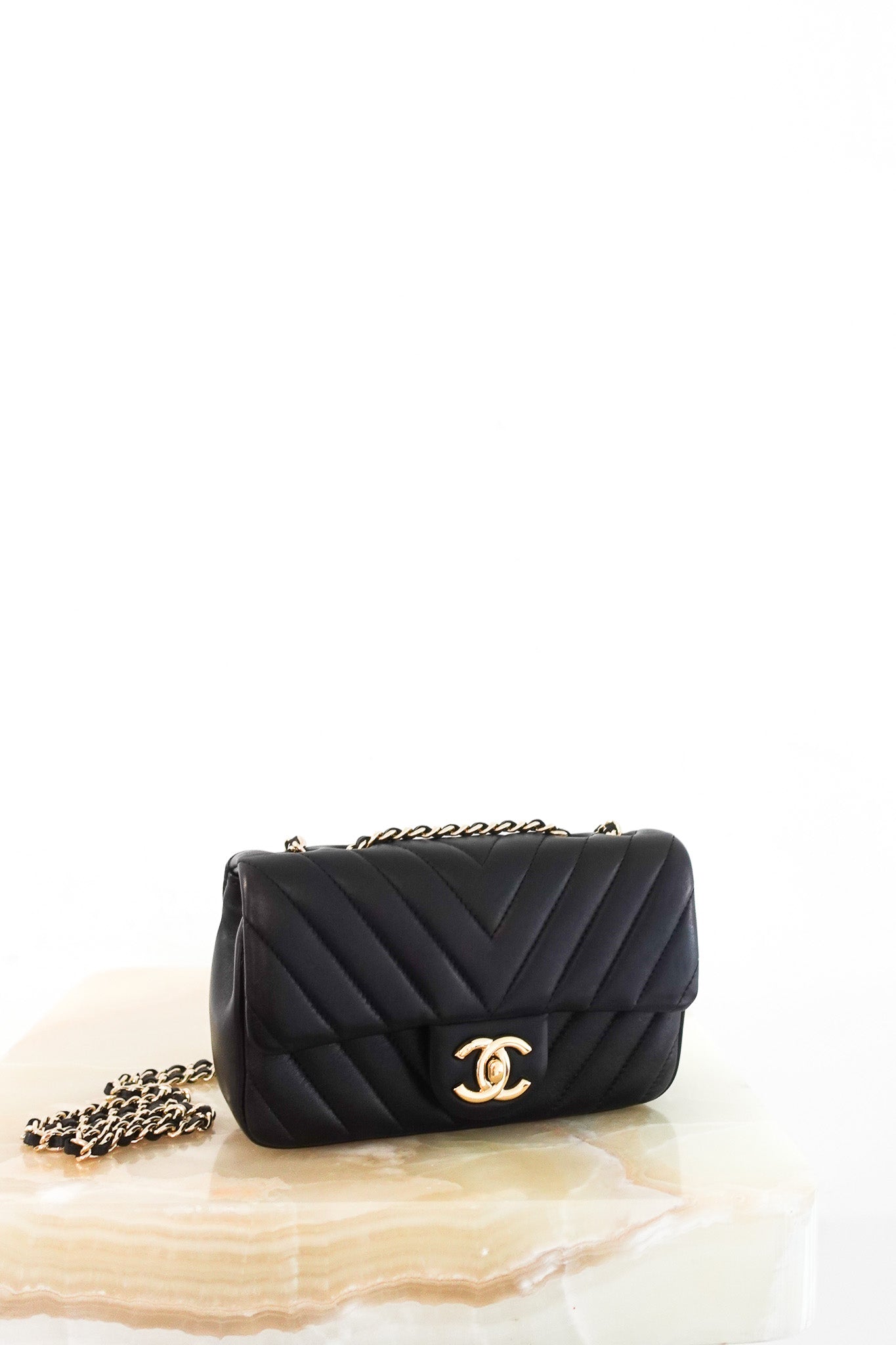 Chanel Chevron Quilted Mini Rectangular Flap RRP £5000 | Authentic Preloved - Reloved Again