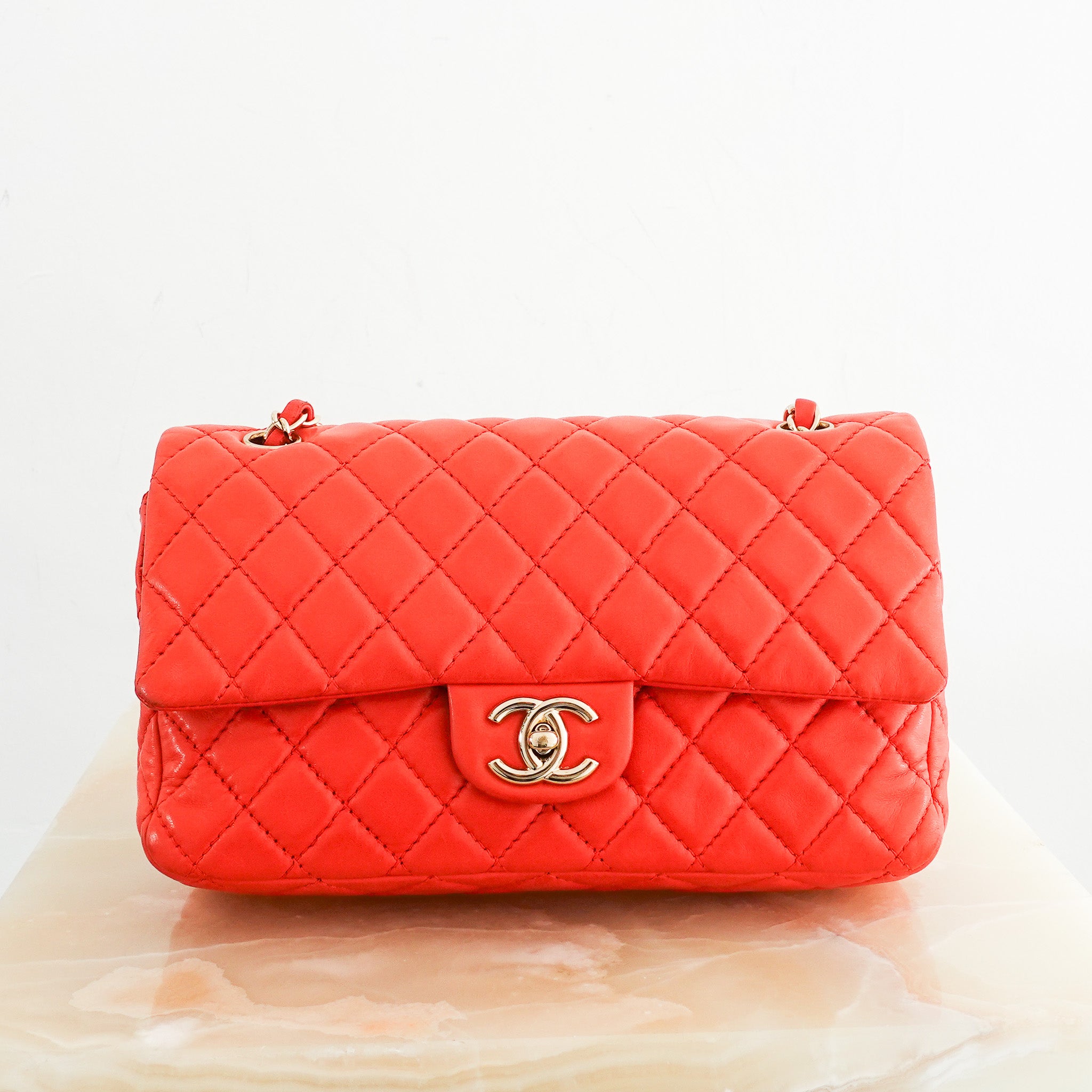 Chanel Classic Medium Flap Bag in Red | Authentic Preloved - Reloved Again