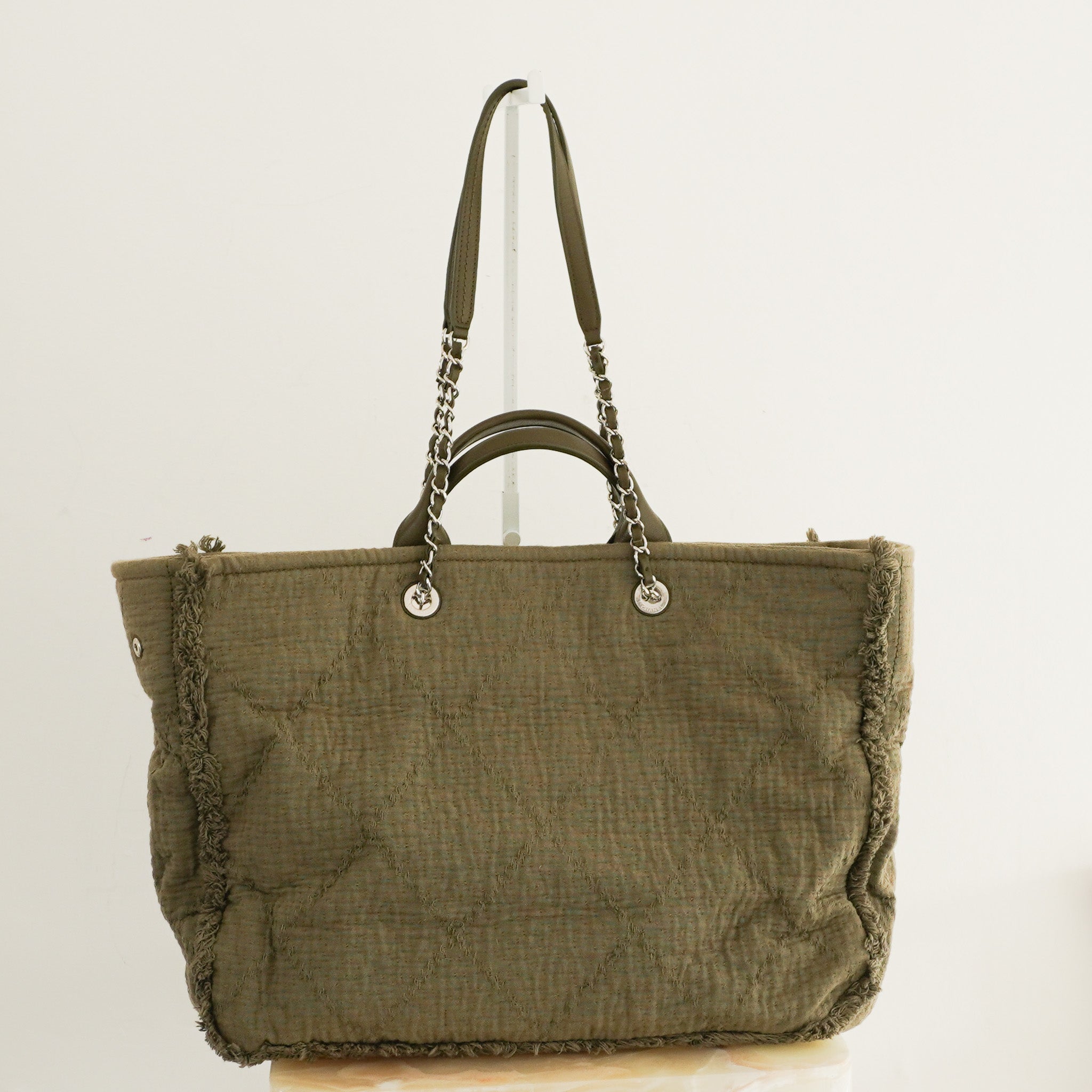 Chanel Deauville Tote on Khaki RRP £3800 | Authentic Preloved - Reloved Again
