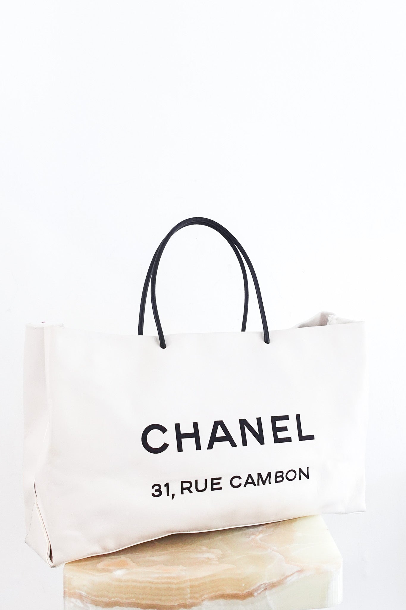 Chanel Essential 31 Rue Cambon White Tote Bag | Authentic Preloved - Reloved Again