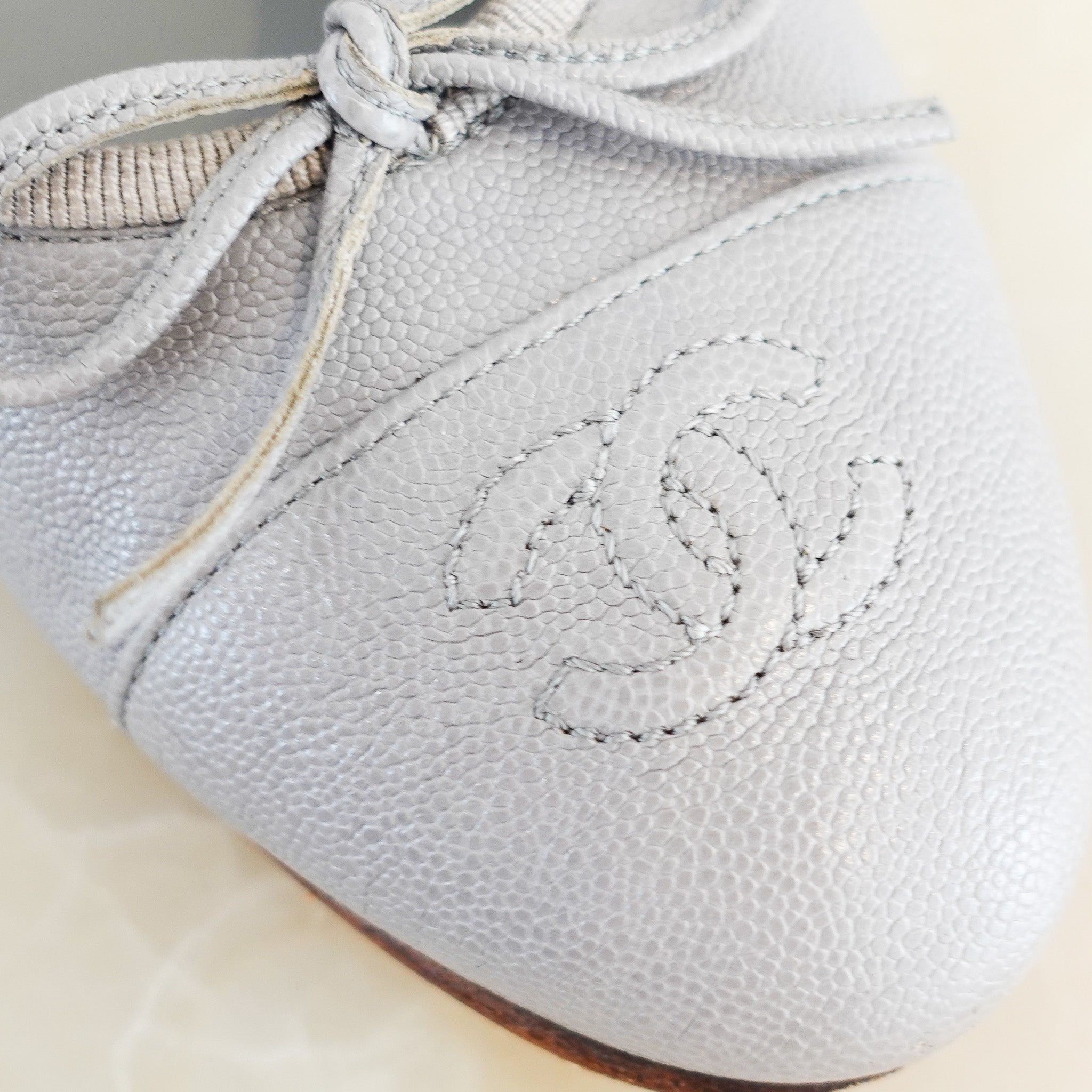 Chanel Grey CC Ballet Flats RRP £1000 | Authentic Preloved - Reloved Again