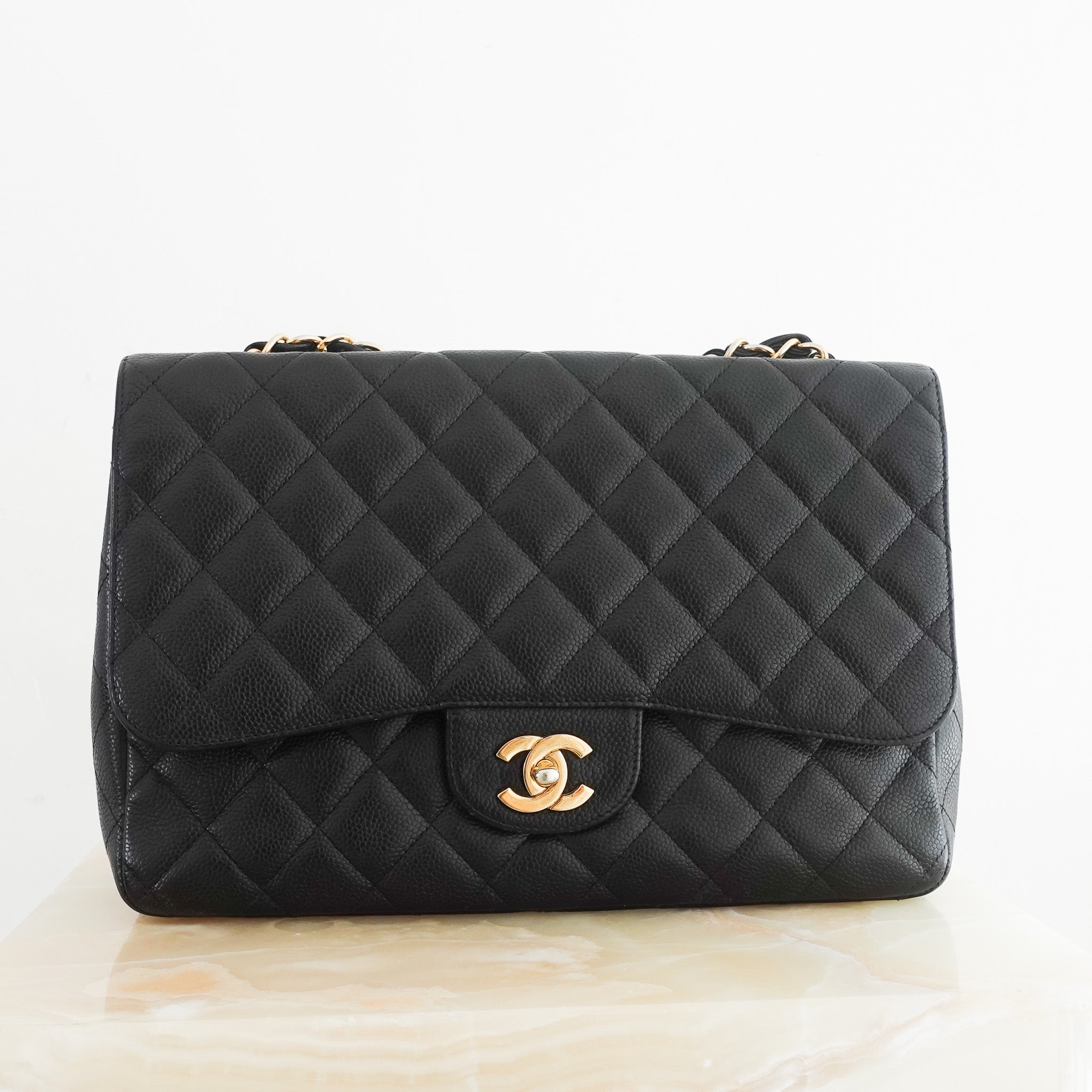 Chanel Jumbo Caviar Classic Single Flap Bag RRP £9500 | Authentic Preloved - Reloved Again
