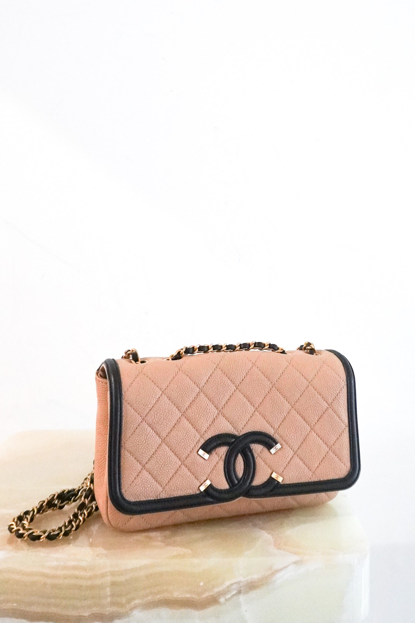 Chanel Small Bicolour Caviar CC Filigree Flap Shoulder Bag RRP £4870 | Authentic Preloved - Reloved Again