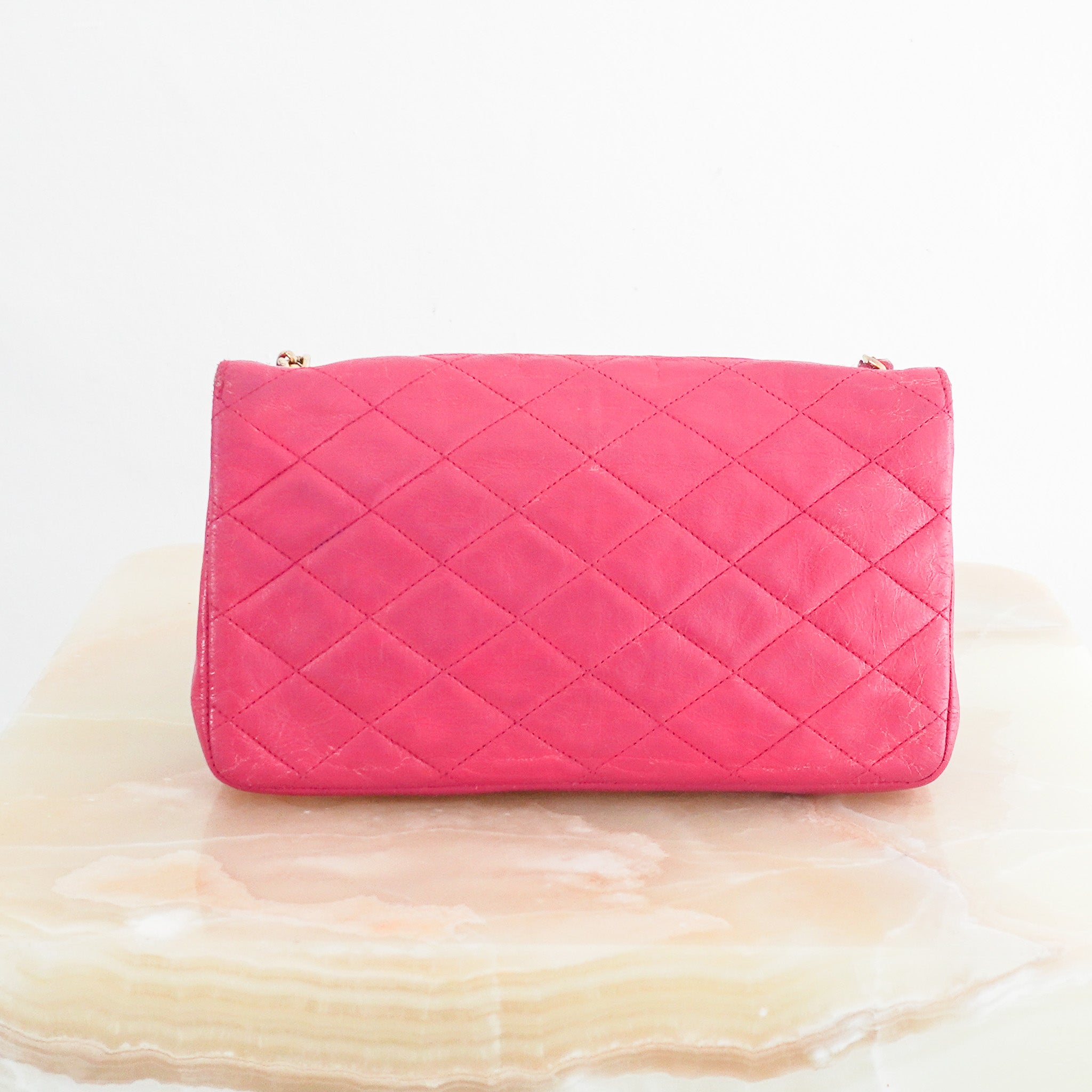 Chanel Vintage 1980s Pink Quilted Lambskin Mini Flap Bag (RRP £6500) | Authentic Preloved - Reloved Again
