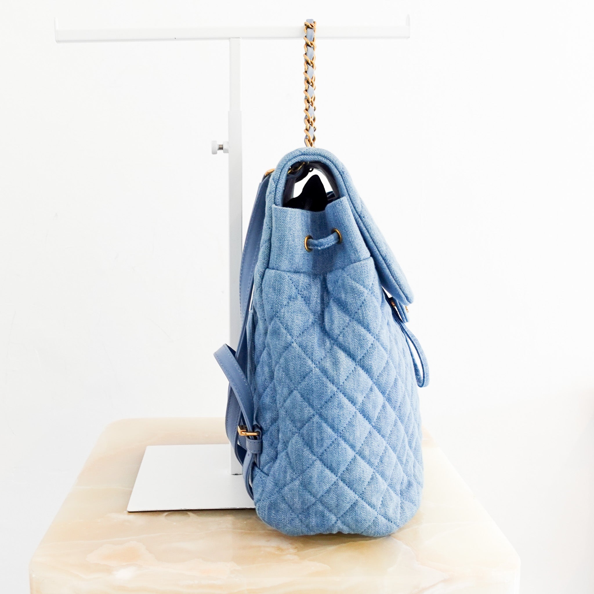 Chanel Washed Denim Quilted Large Urban Spirit Backpack | Authentic Preloved - Reloved Again