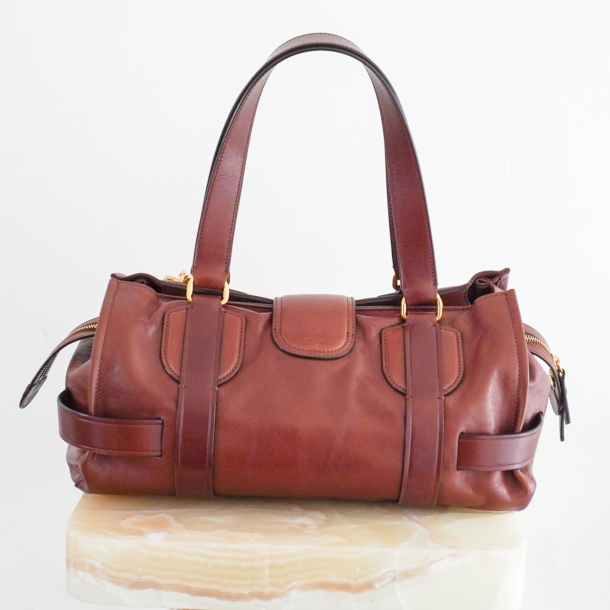 CURRENT SEASON Chloe Kerala Brown Large Leather Shoulder Bag (RRP £2390) | Authentic Preloved - Reloved Again