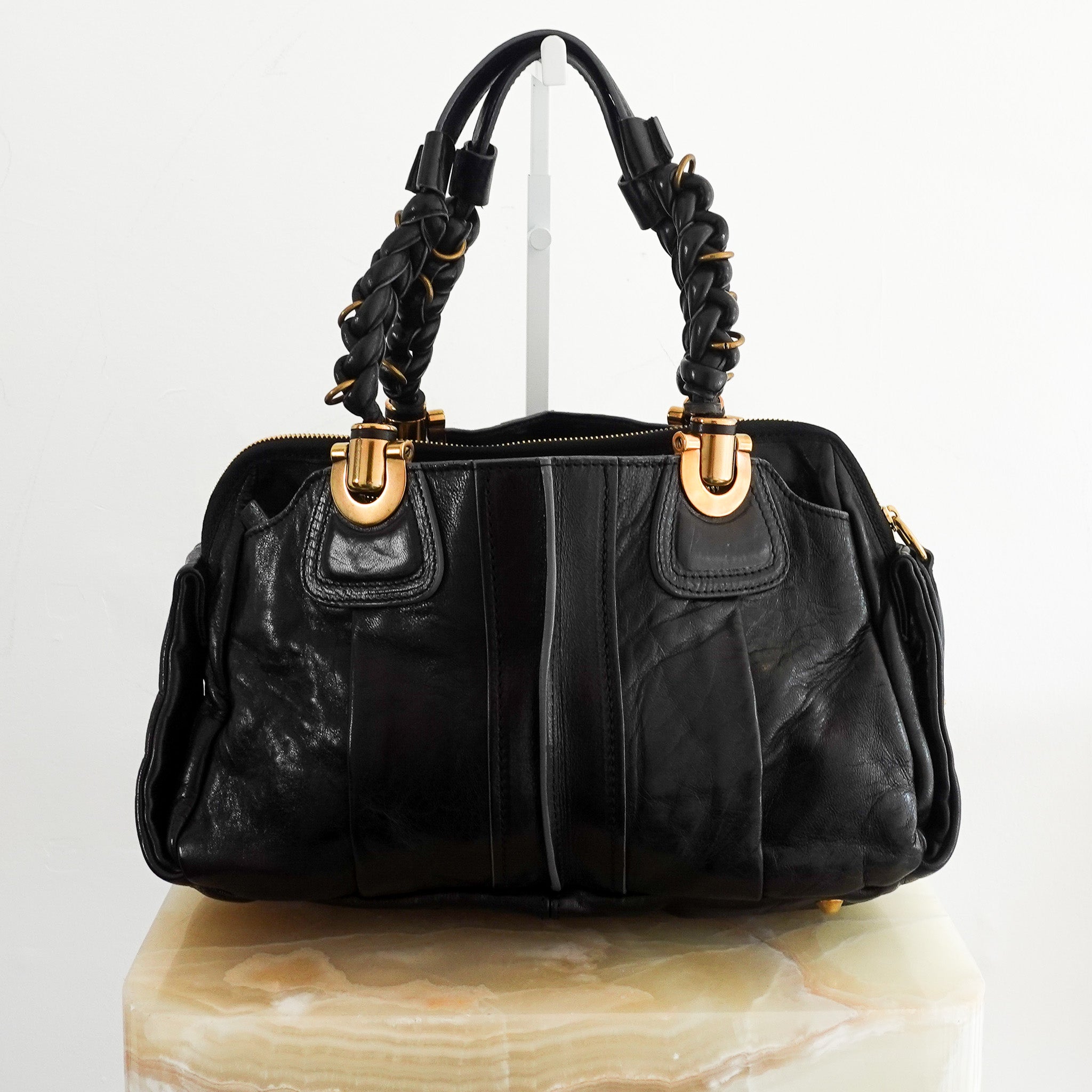 chloe-vintage-heloise-bag-in-black-front-picture-chelsea-london
