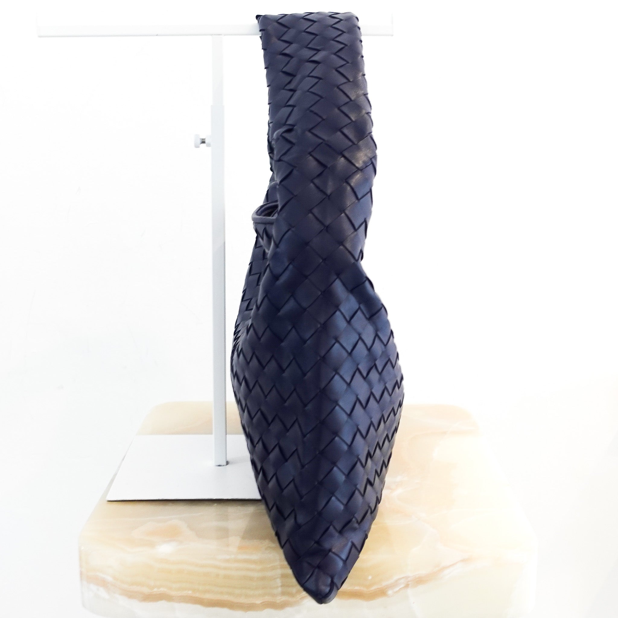 current-season-bottega-veneta-hop-small-shoulder-bag-in-navy-side-2-picture-chelsea-london