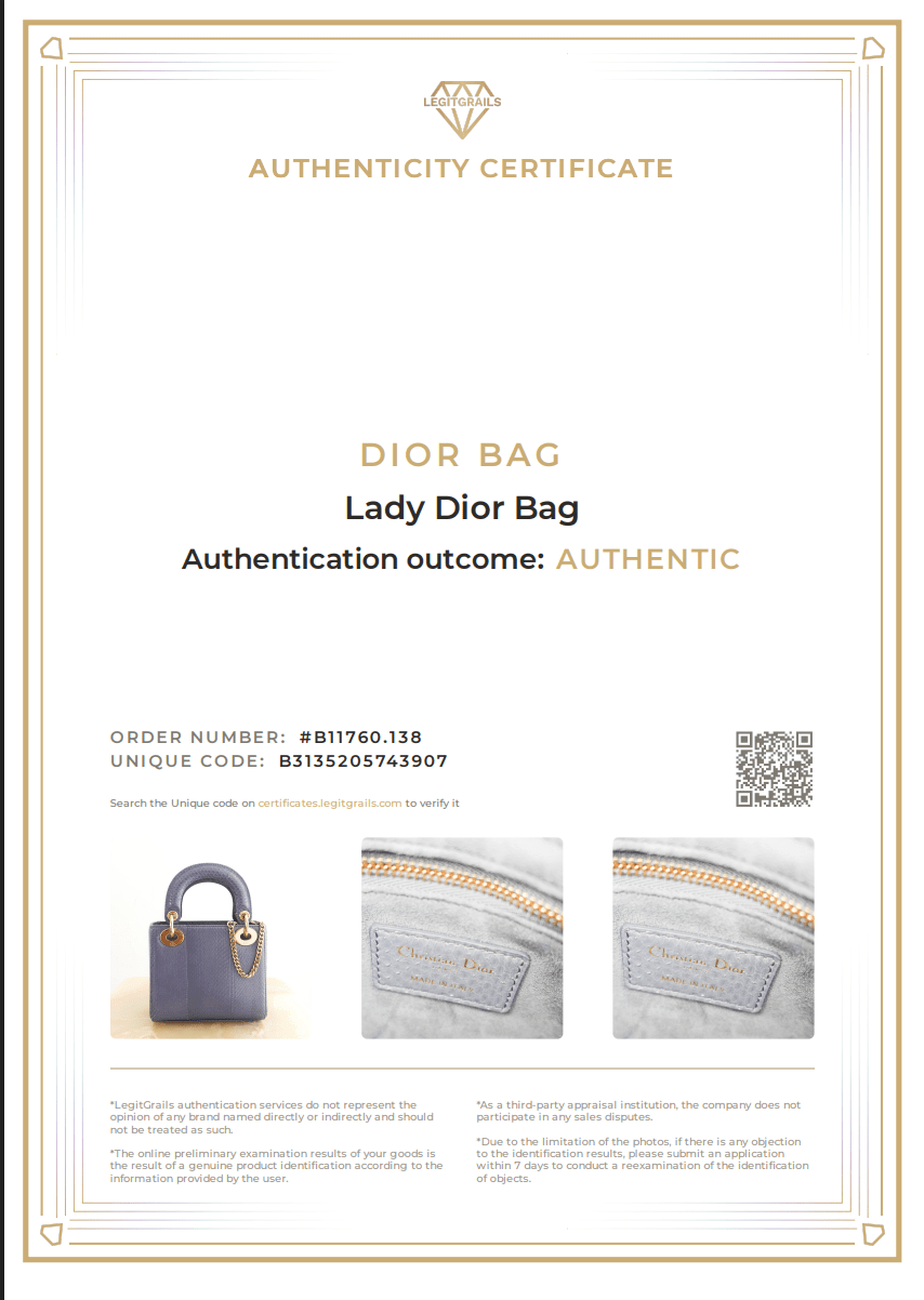 Dior Mini Lady Python bag in Misty Blue RRP £5000 | Authentic Preloved - Reloved Again