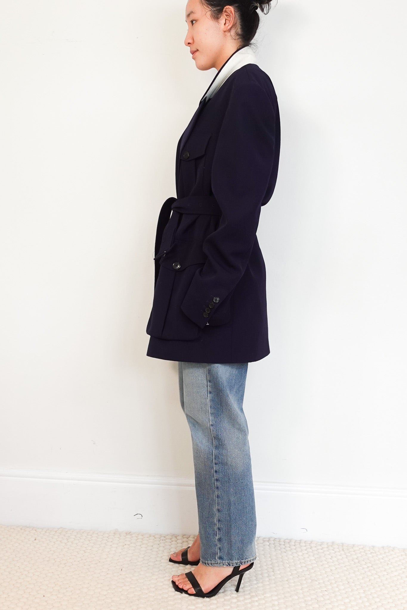 Dries Van Noten Navy Belted Blazer RRP £1275 | Authentic Preloved - Reloved Again