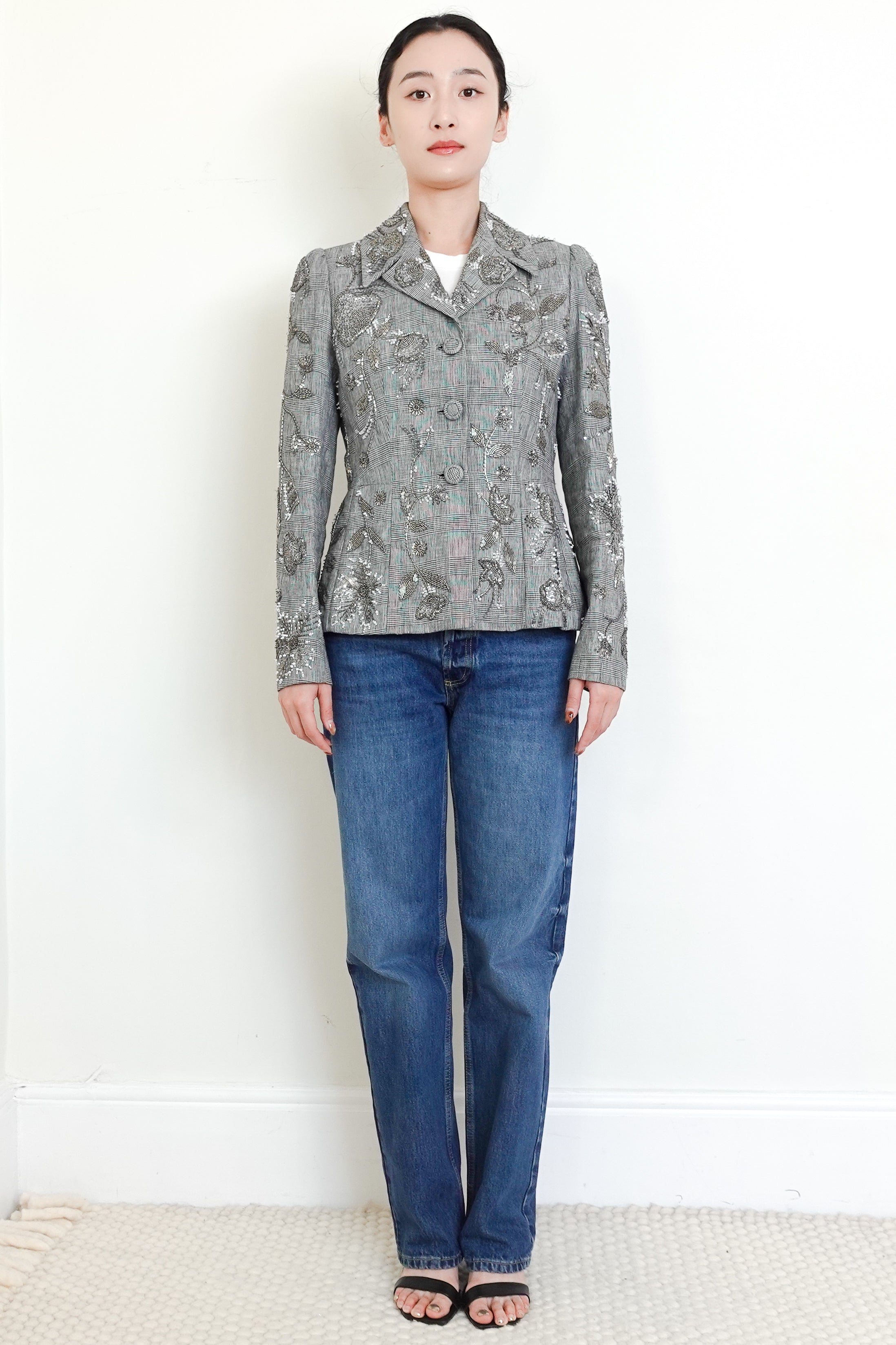 erdem-bead-embellished-buttoned-blazer-authentic-preloved-front-picture-chelsea-london