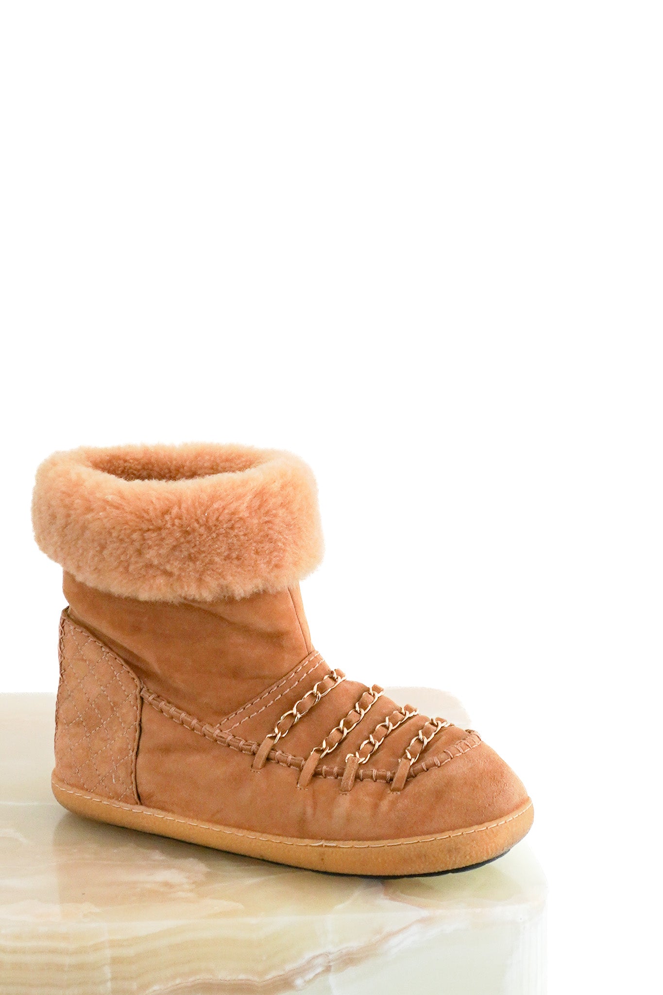 Chanel Shearling Chain Link Boots RRP £1,266 | Authentic Preloved - Reloved Again