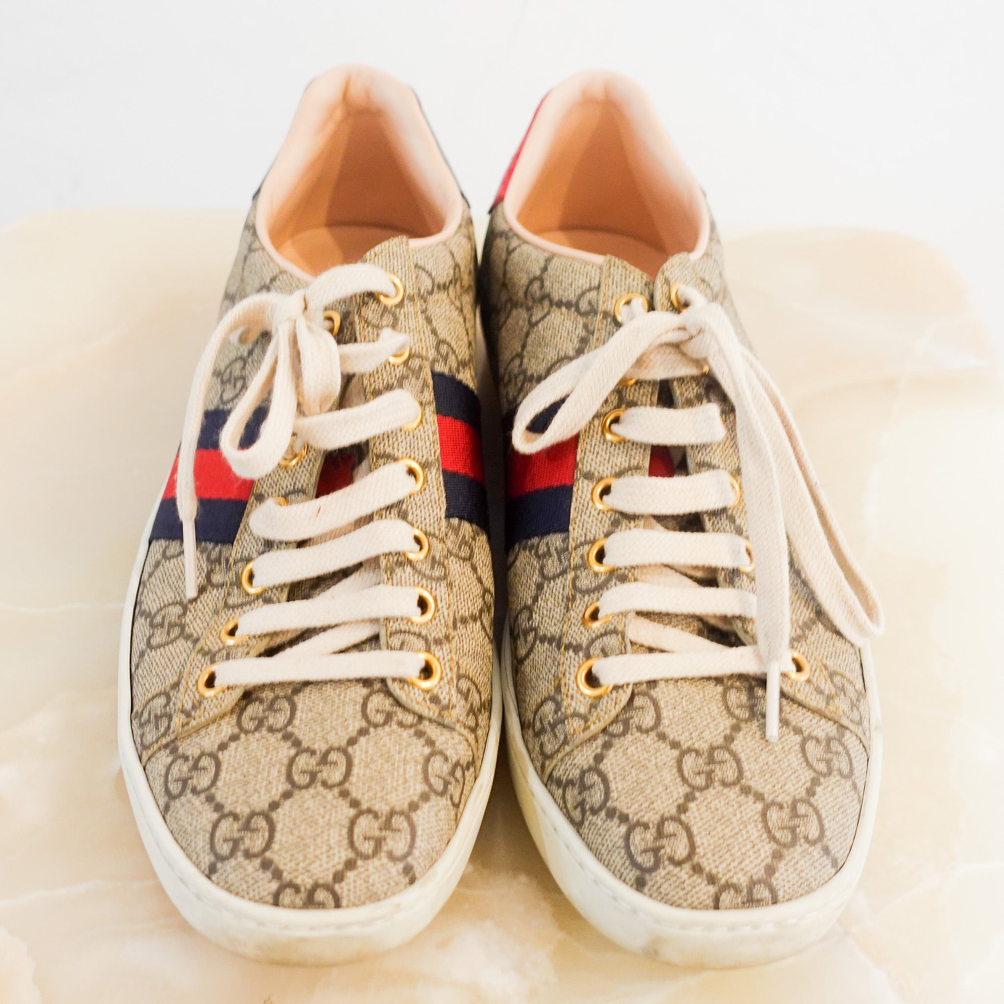 Gucci Ace Beige Sneakers RRP £700 | Authentic Preloved - Reloved Again