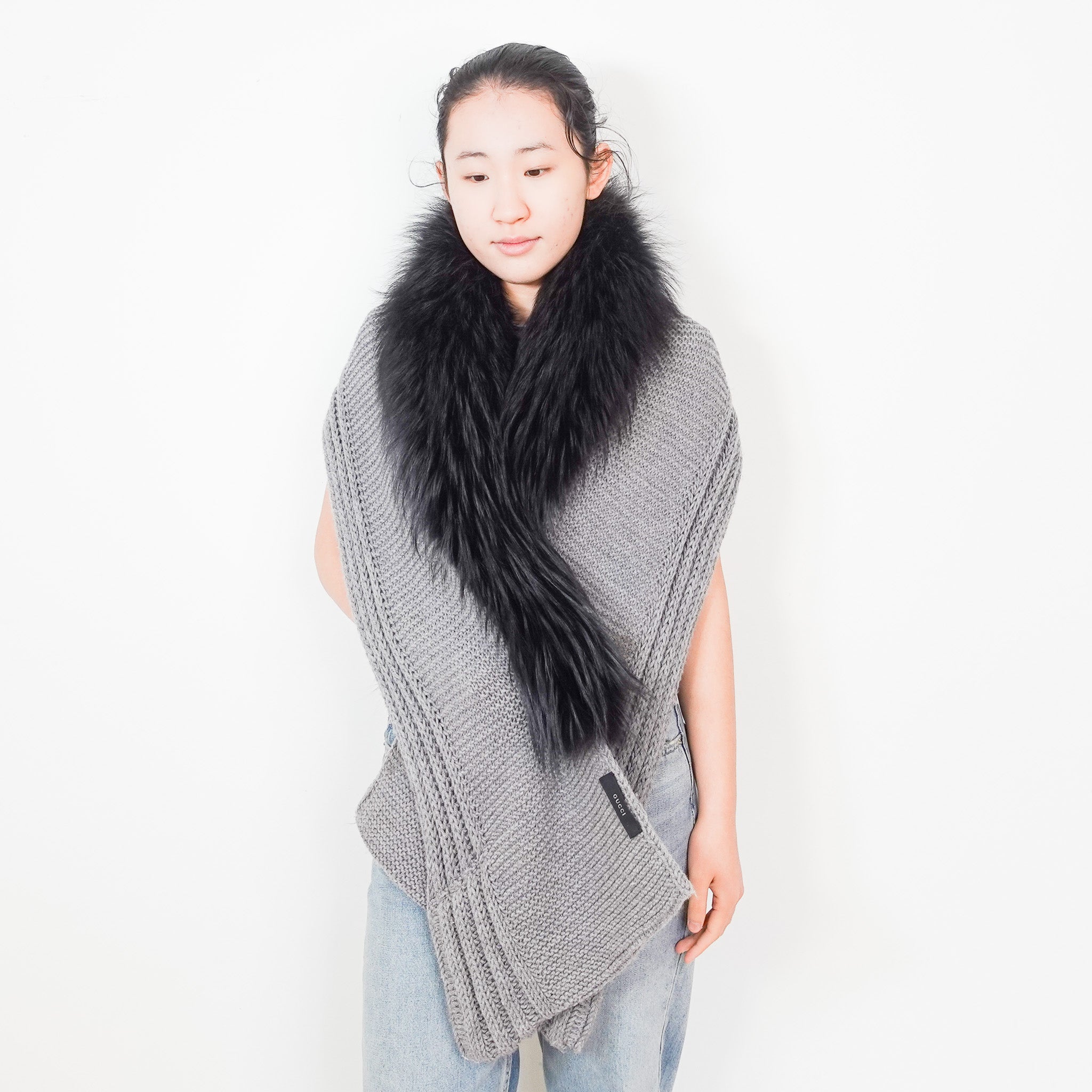 gucci-fur-shawl-in-grey-on-model-picture-chelsea-london