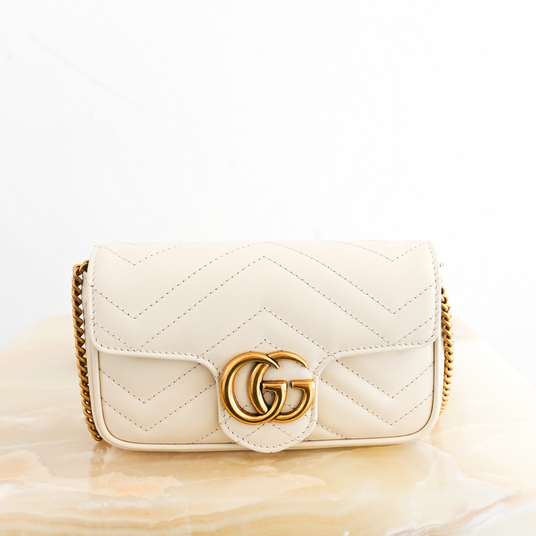 Gucci GG Marmont Mini Bag in Cream RRP £1170 | Authentic Preloved - Reloved Again