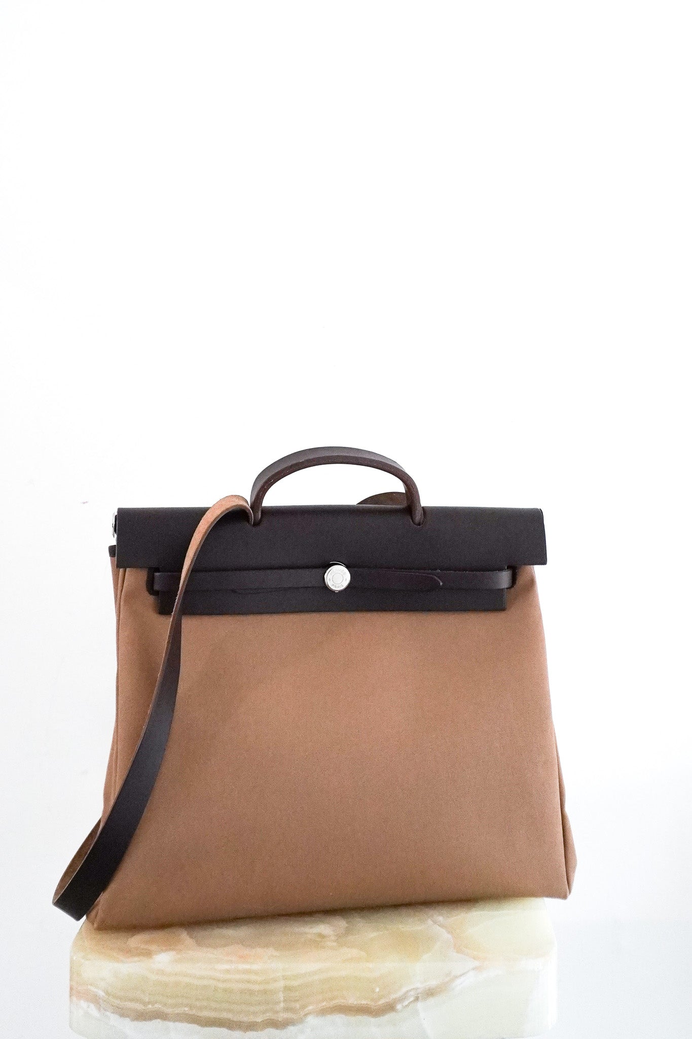 Hermès Herbag 39 2 Way in Etoupe RRP £3260 | Authentic Preloved - Reloved Again