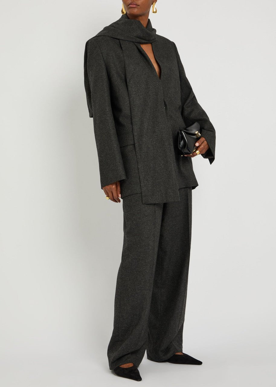 CURRENT SEASON Toteme Charcoal Melange Flannel Trousers RRP £420 | Authentic Preloved - Reloved Again