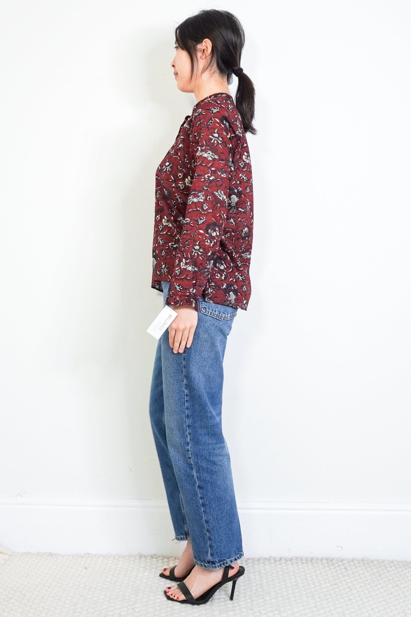Isabel Marant Etoile Burgundy Floral Top RRP £395 | Authentic & Preloved - Reloved Again