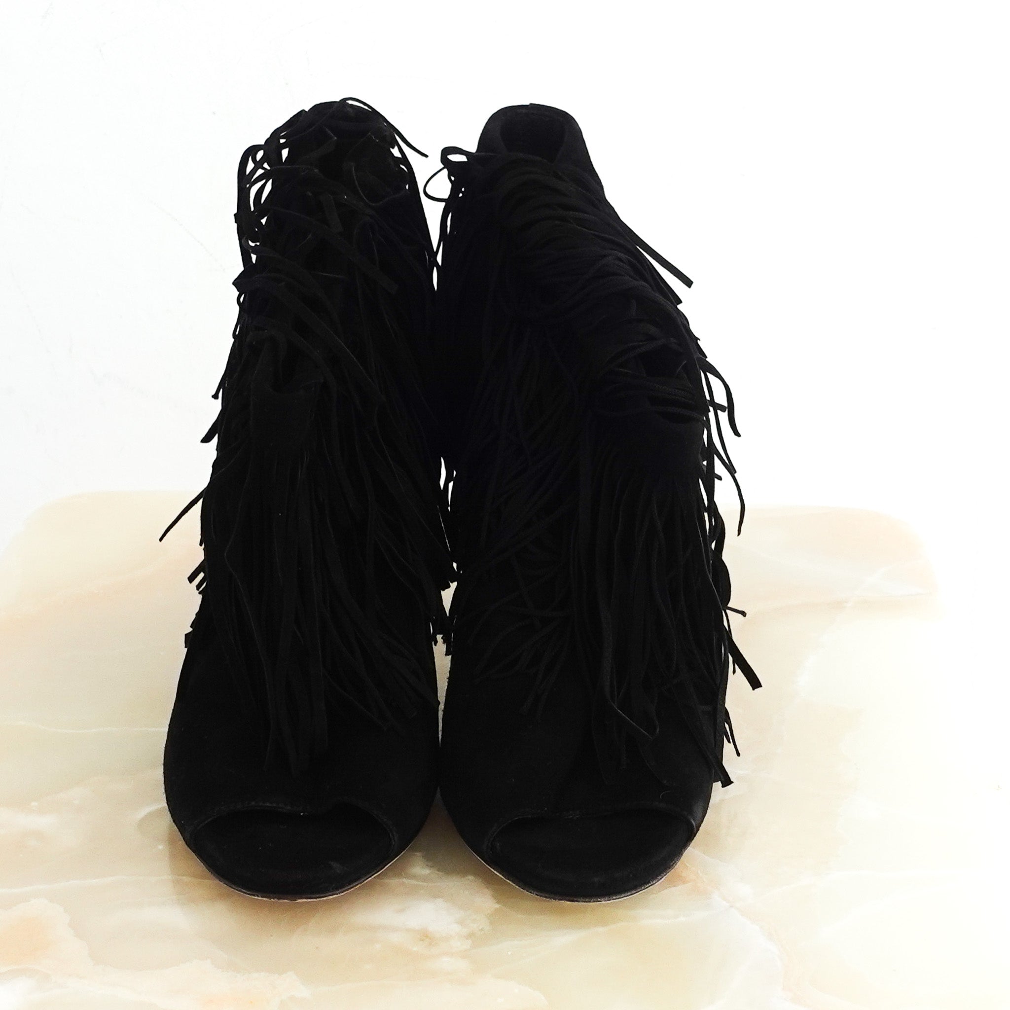 jimmy-choo-black-suede-fringe-boots-front-picture