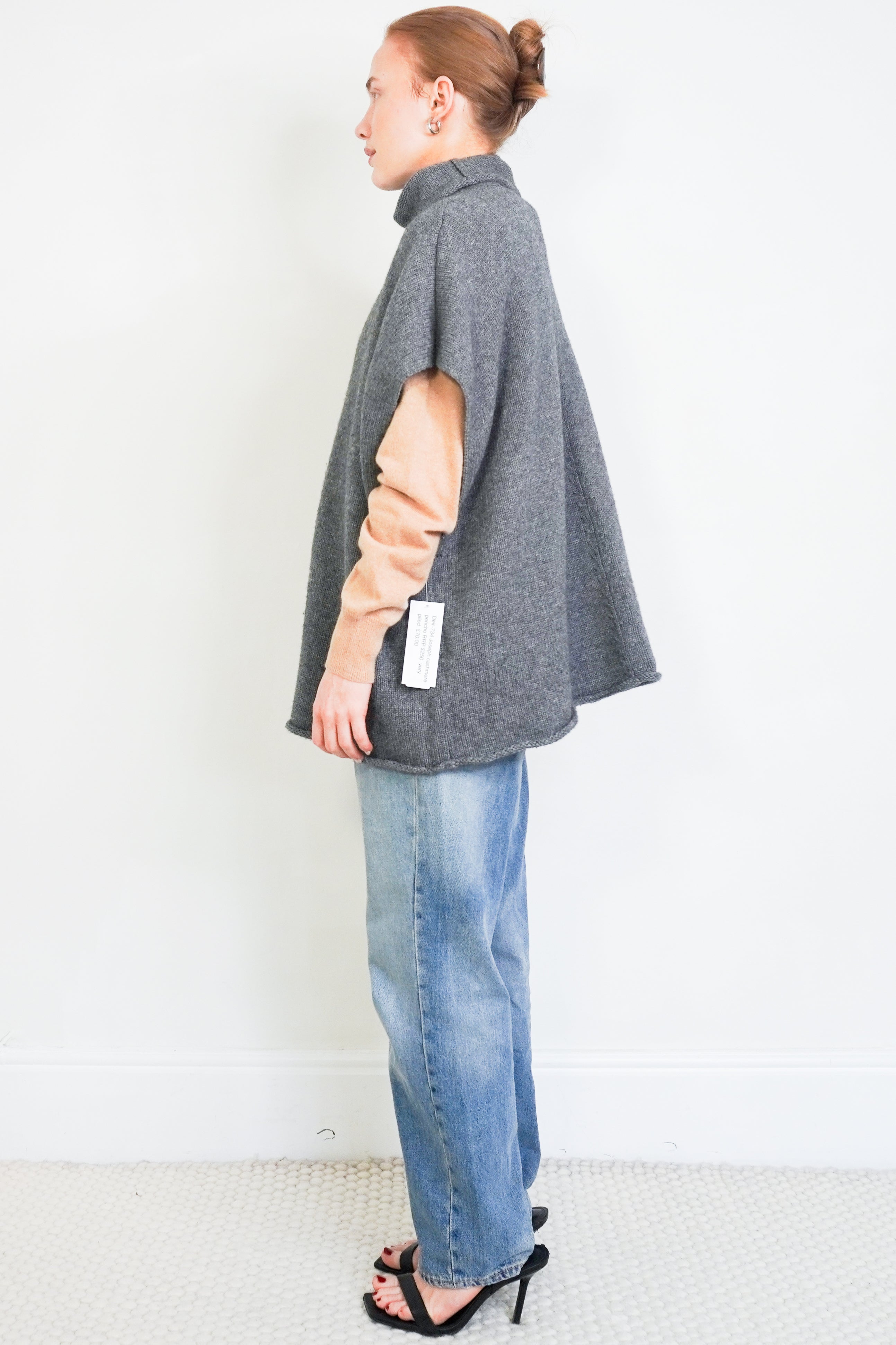 joseph-grey-cashmere-poncho-authentic-preloved-side-picture-chelsea-london