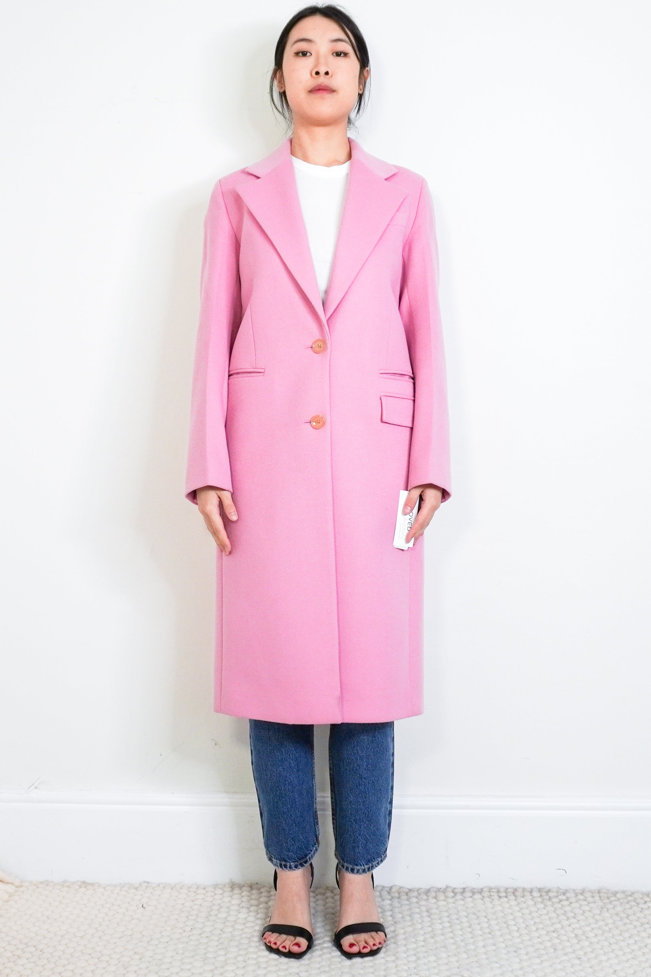 joseph-pink-wool-and-cashmere-blend-coat-authentic-preloved-front-picture-chelsea-london