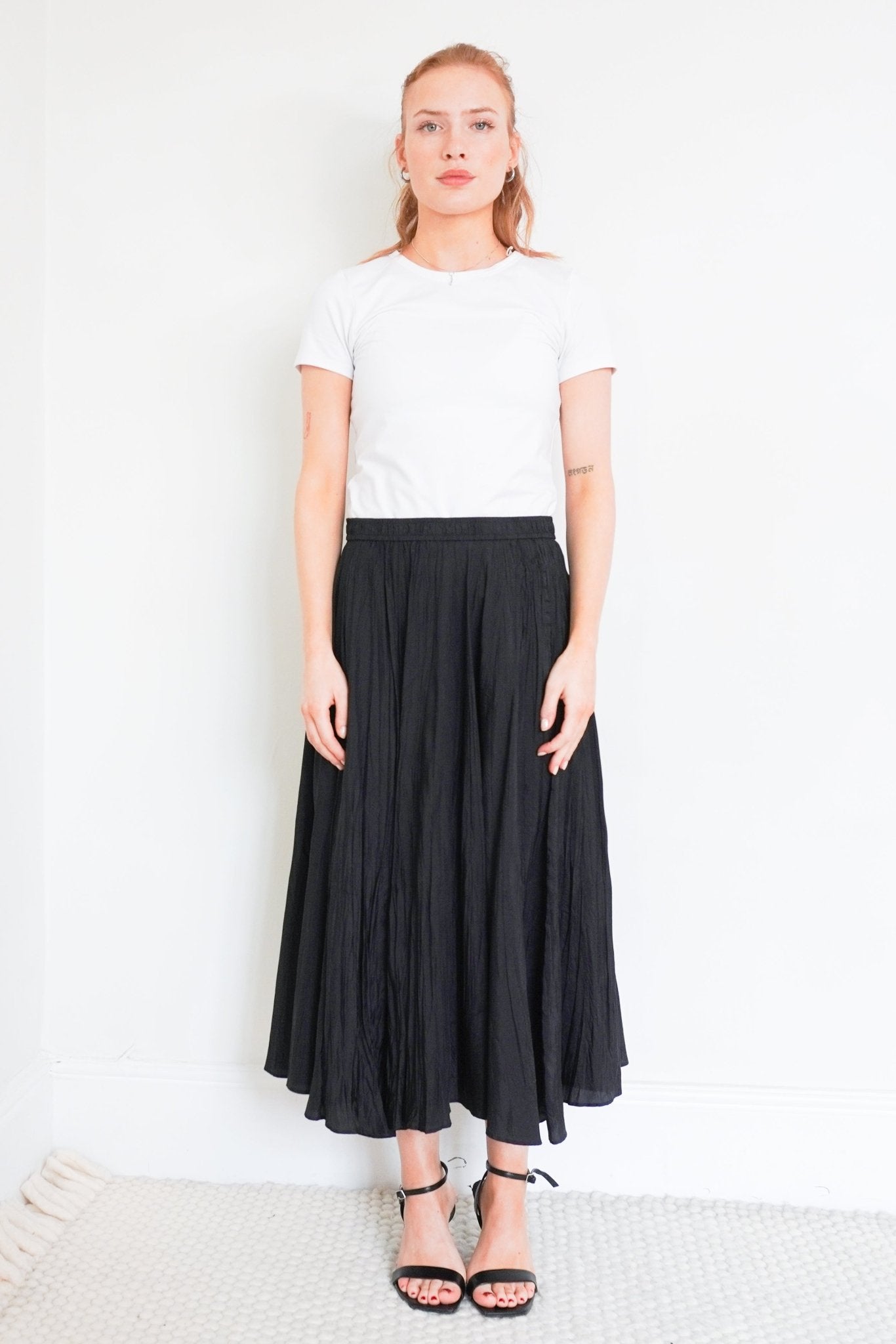 Joseph Pleated Midi Skirt in black RRP £325 | Authentic Preloved - Reloved Again