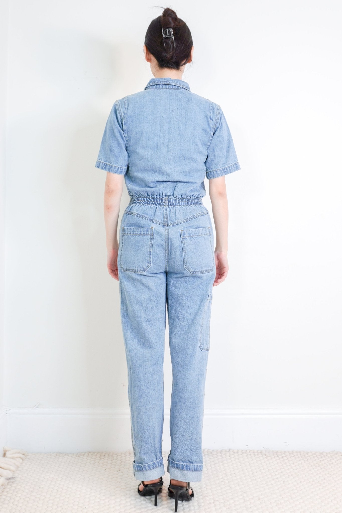 L.F.Markey Short Sleeve Blue Denim Jumpsuit RRP £185 | Authentic Preloved - Reloved Again