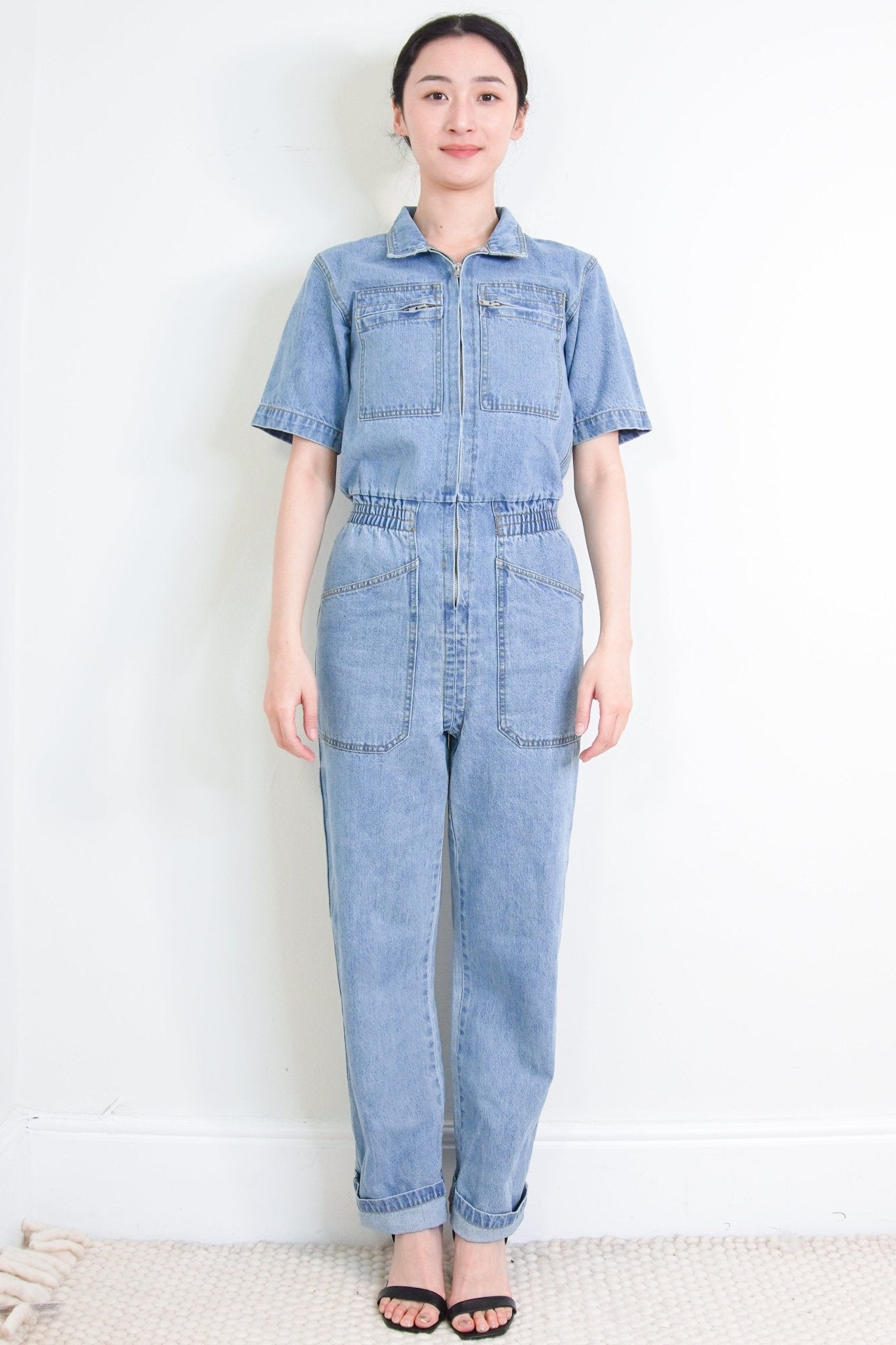 L.F.Markey Short Sleeve Blue Denim Jumpsuit RRP £185 | Authentic Preloved - Reloved Again