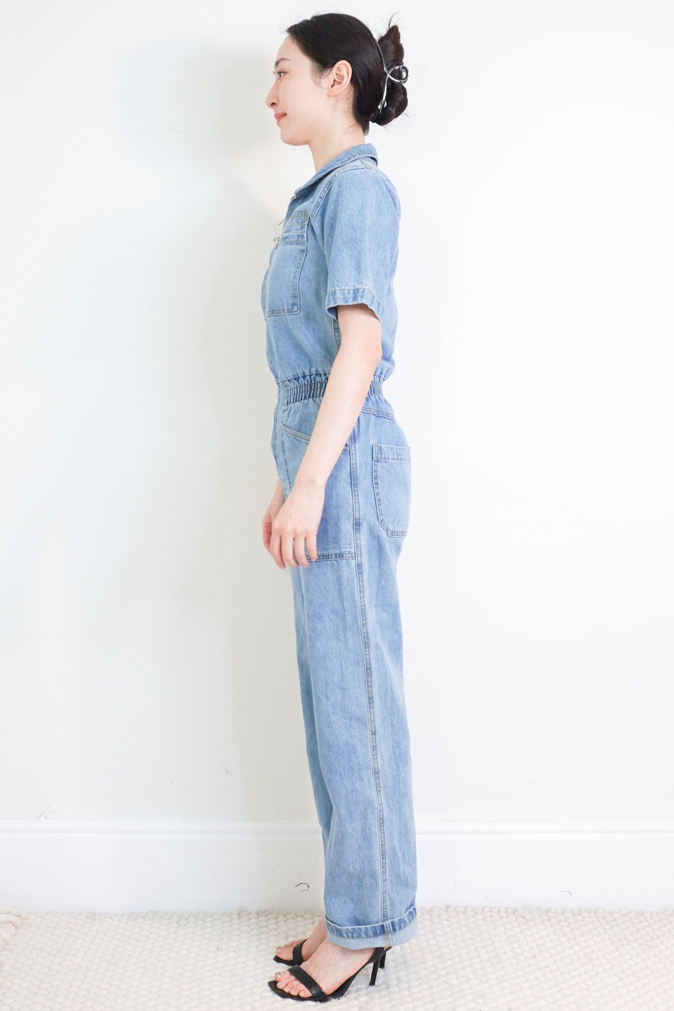 L.F.Markey Short Sleeve Blue Denim Jumpsuit RRP £185 | Authentic Preloved - Reloved Again