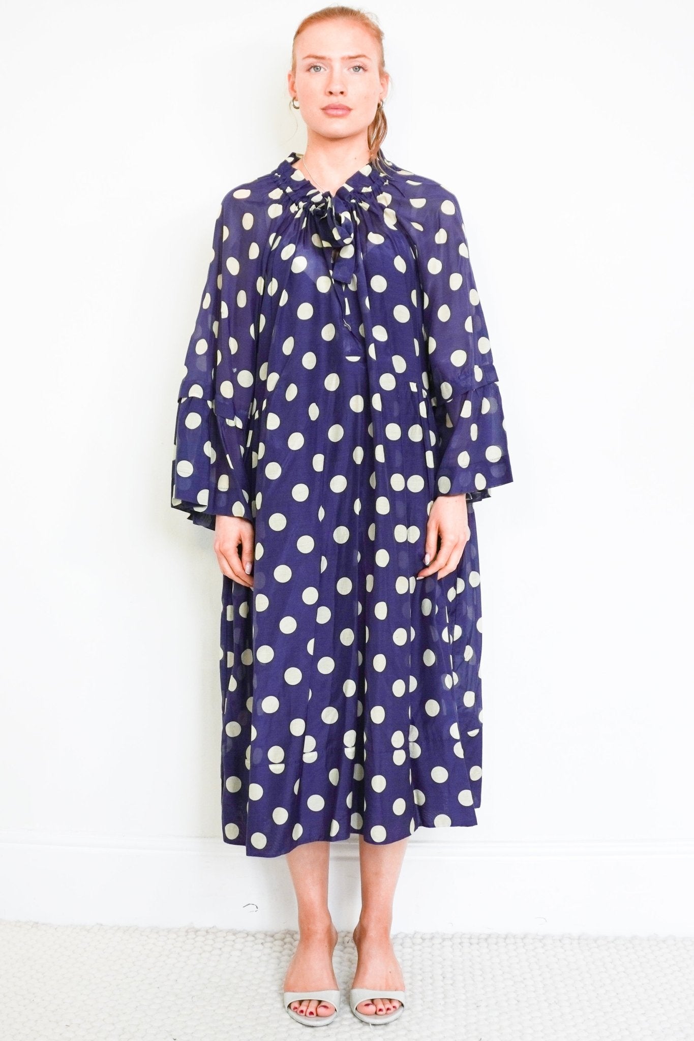 Lee Mathews Blue Polka Dot Dress RRP £395 | Authentic Preloved - Reloved Again