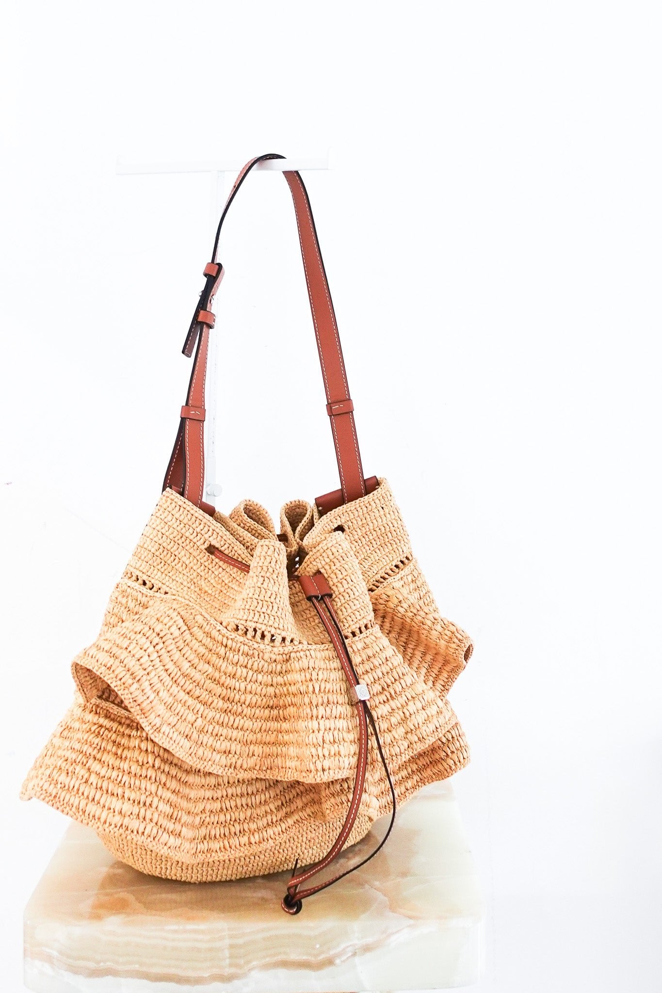 Loewe x Paula Ibiza Balloon Raffia Ruffle Bag RRP £1200 | Authentic Preloved - Reloved Again