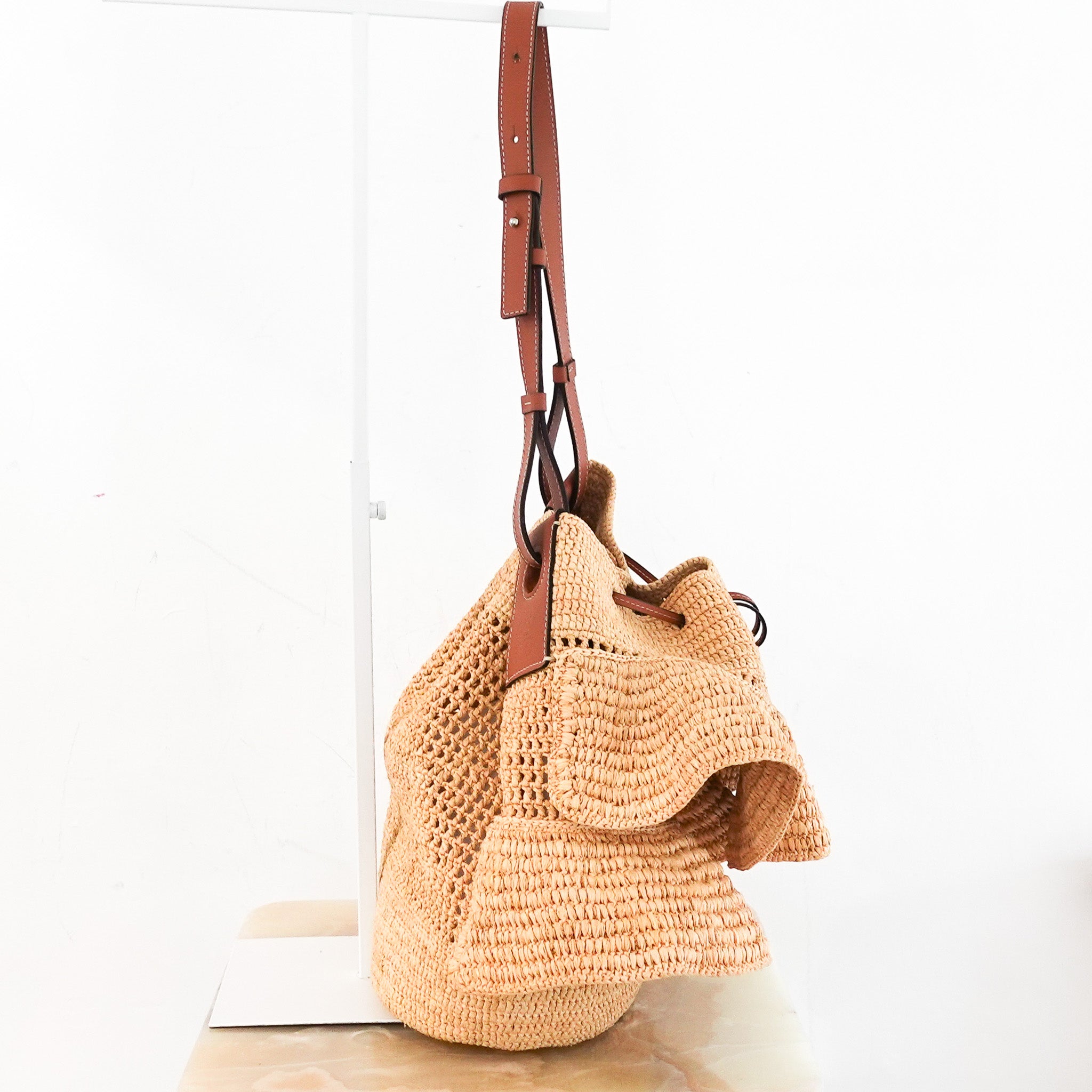 Loewe x Paula Ibiza Balloon Raffia Ruffle Bag RRP £1200 | Authentic Preloved - Reloved Again