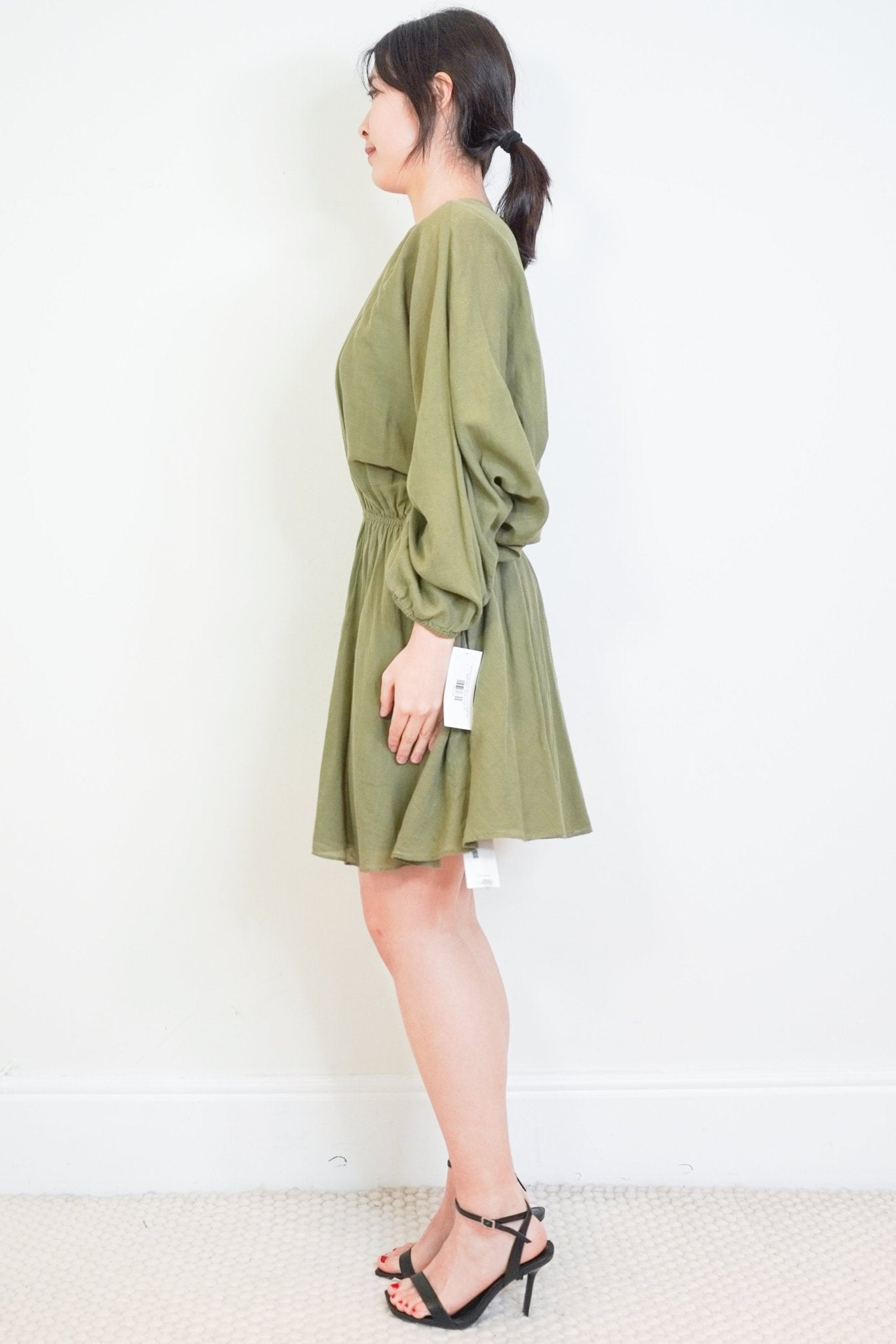 loup-charmant-green-pure-cotton-mini-dress-authentic-preloved-side-picture-chelsea-london