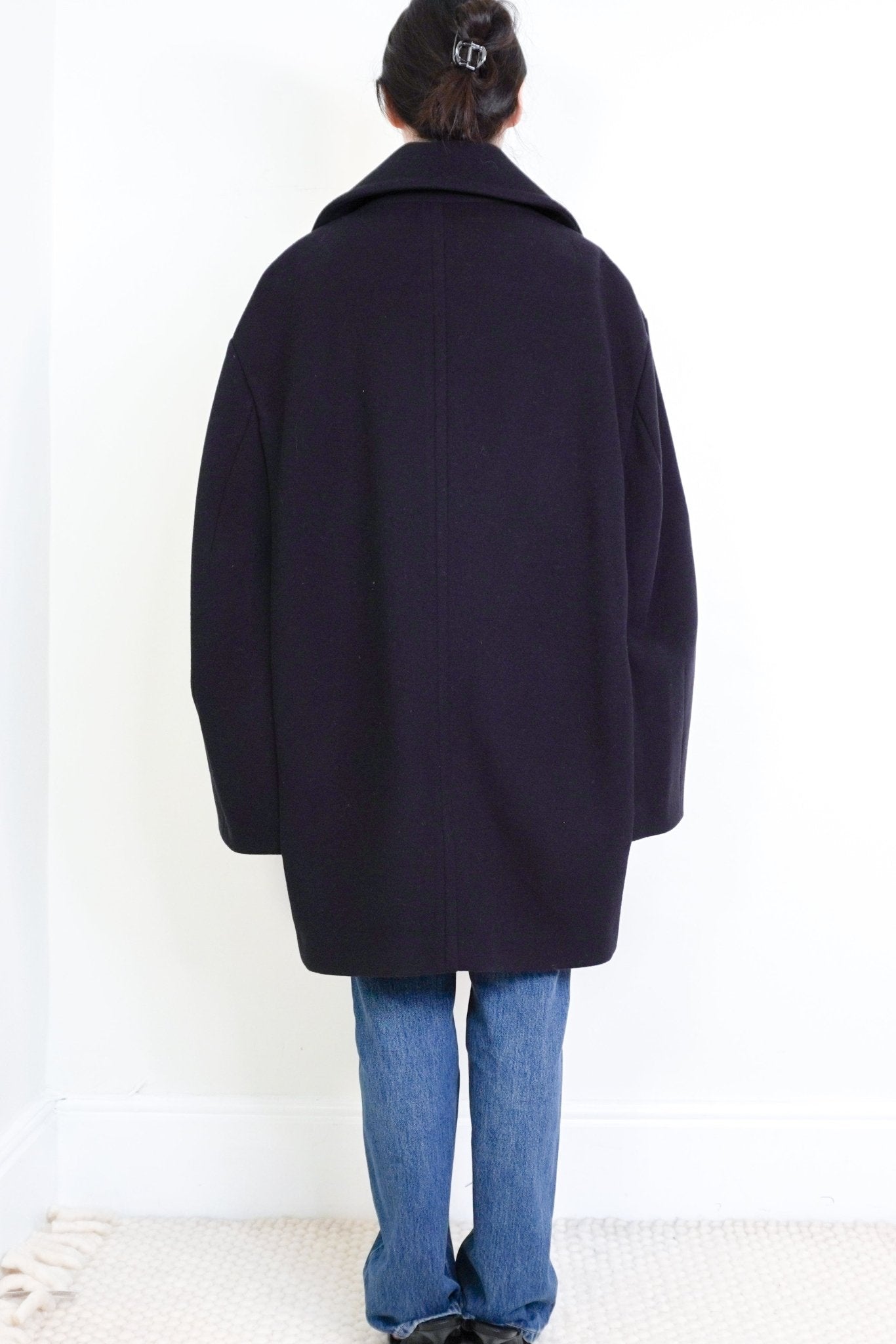 maison-margiela-navy-blue-cape-coat-authentic-preloved-back-picture-Chelsea-London