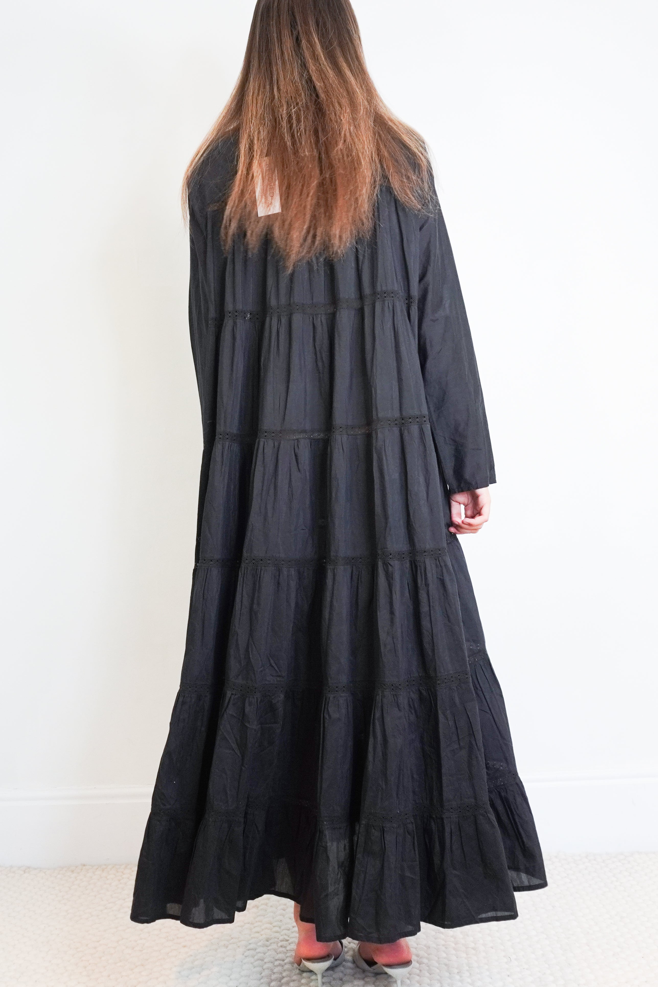 Back image of the Merlette Black Dress