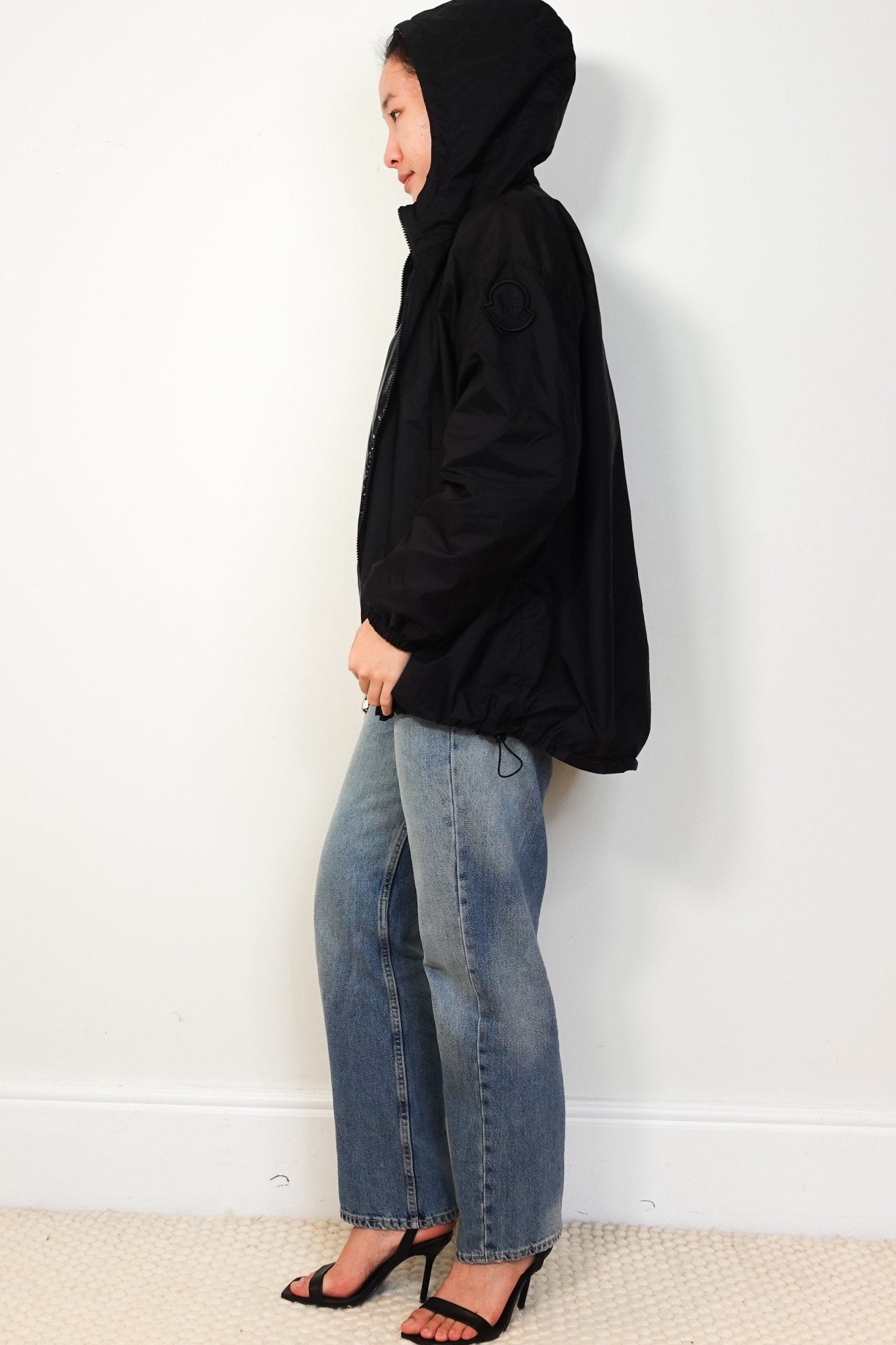 NEW MONCLER Black hooded Raincoat RRP £970 | Authentic Preloved - Reloved Again