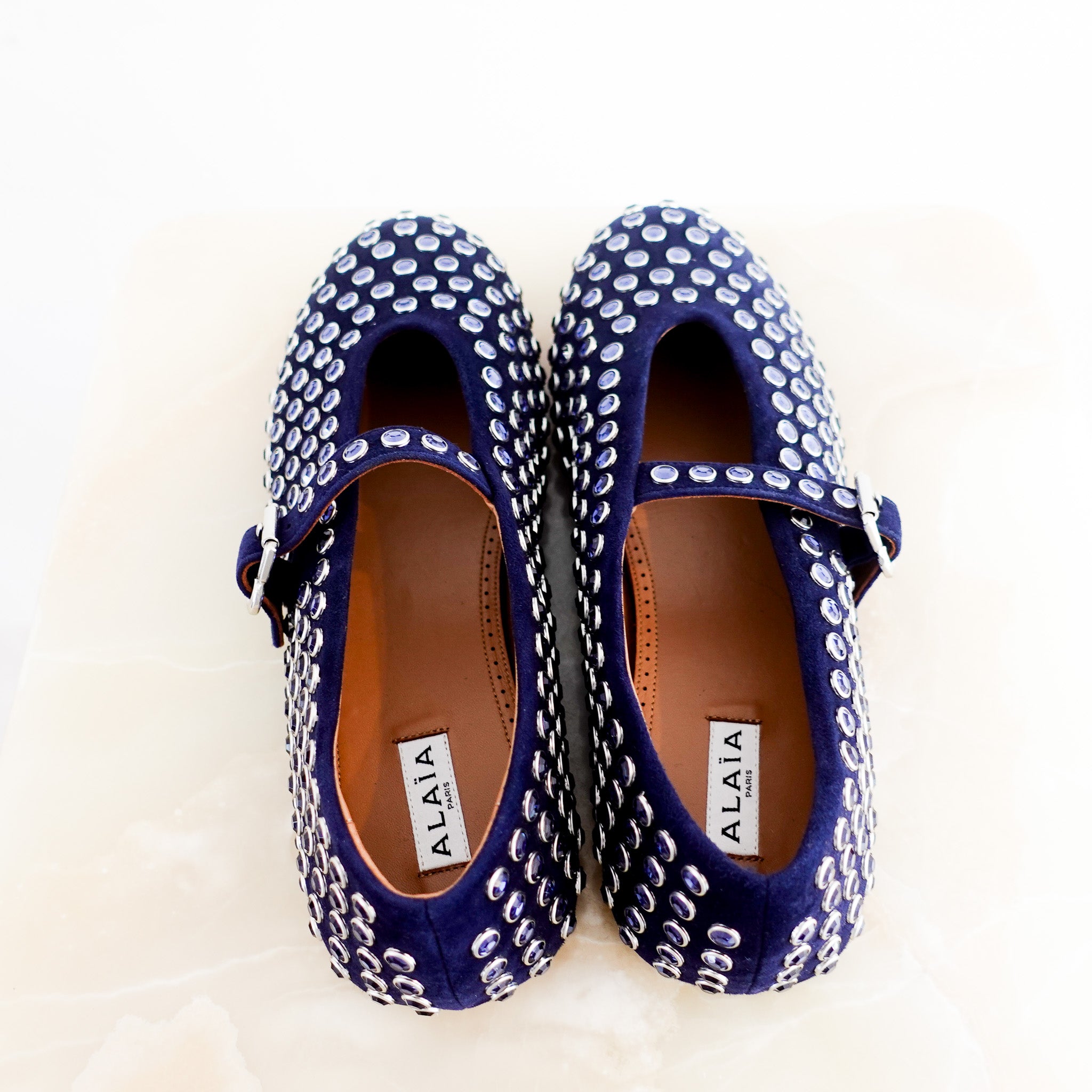 NEW CURRENT SEASON ALAIA Strass Ballet Flats RRP £950 | Authentic Preloved - Reloved Again