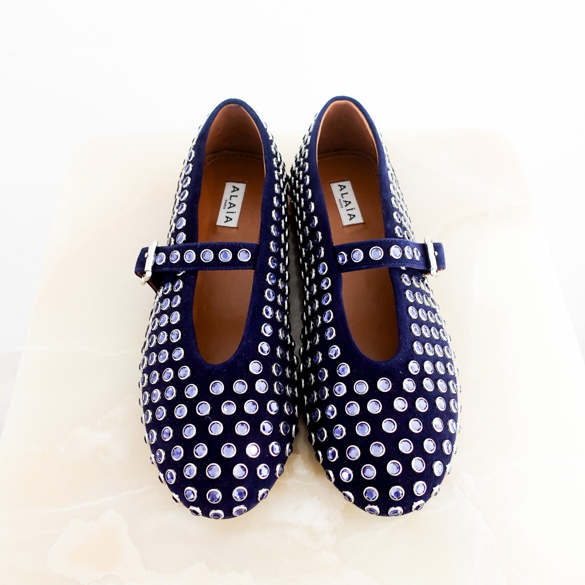 NEW CURRENT SEASON ALAIA Strass Ballet Flats RRP £950 | Authentic Preloved - Reloved Again