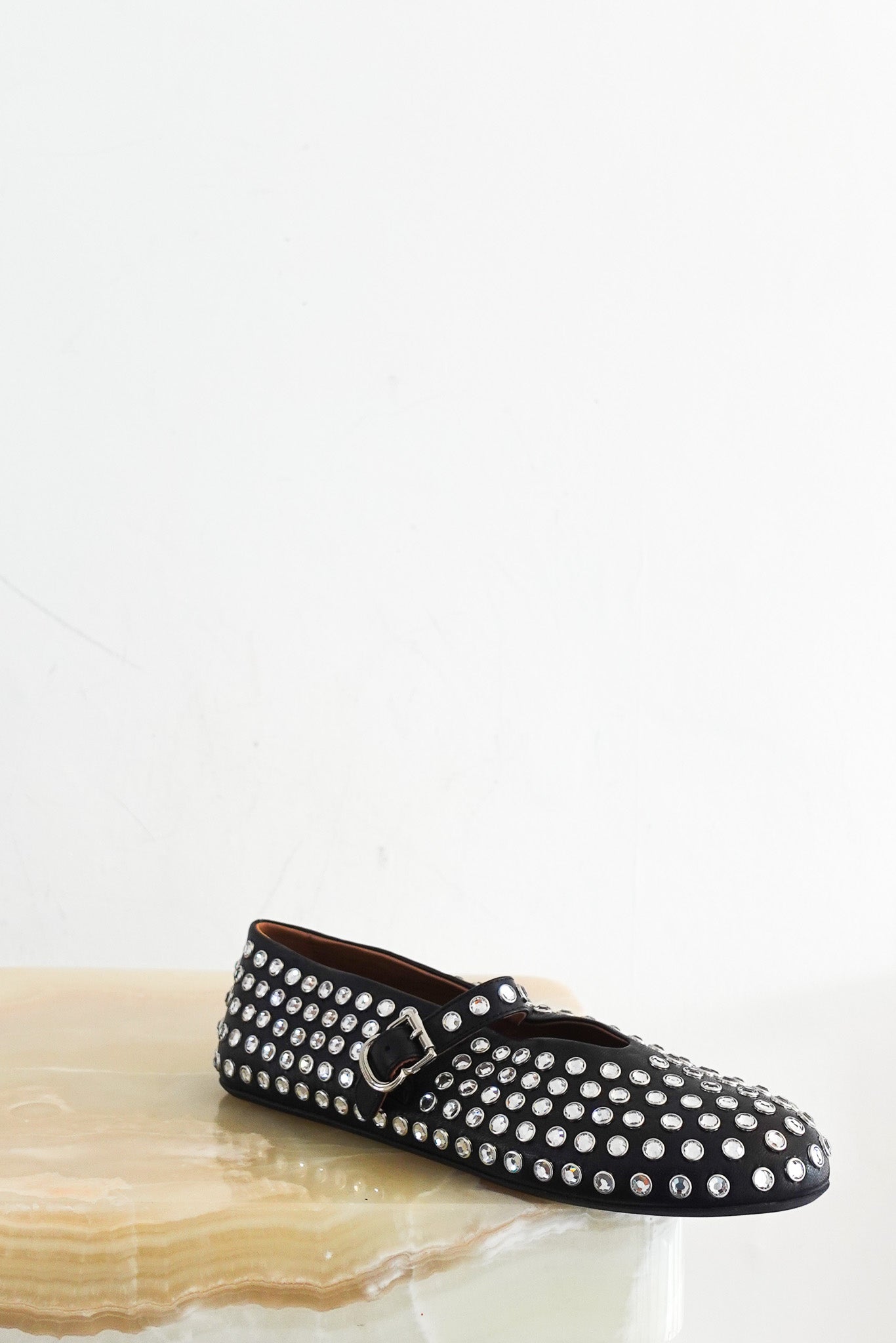 NEW CURRENT SEASON ALAIA Strass Ballet Flats in Black RRP £950 | Authentic Preloved - Reloved Again