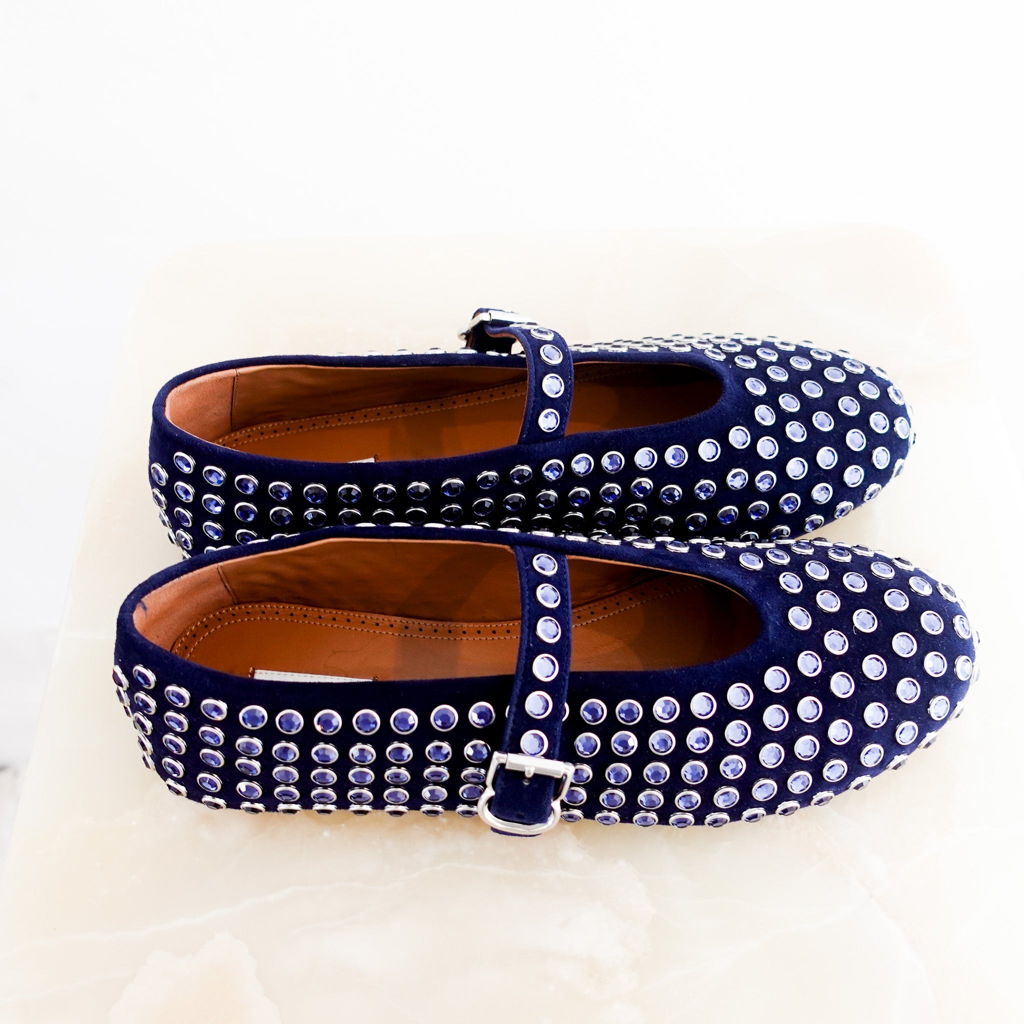 NEW CURRENT SEASON ALAIA Strass Ballet Flats RRP £950 | Authentic Preloved - Reloved Again